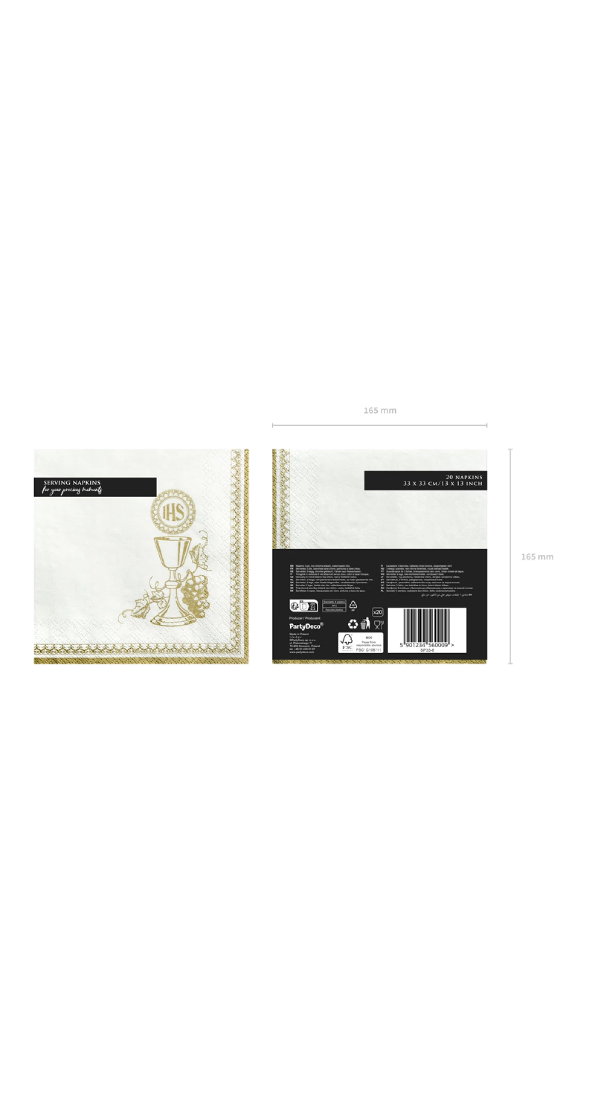 Napkins Chalice, White, 33x33cm (1pkt / 20pc)