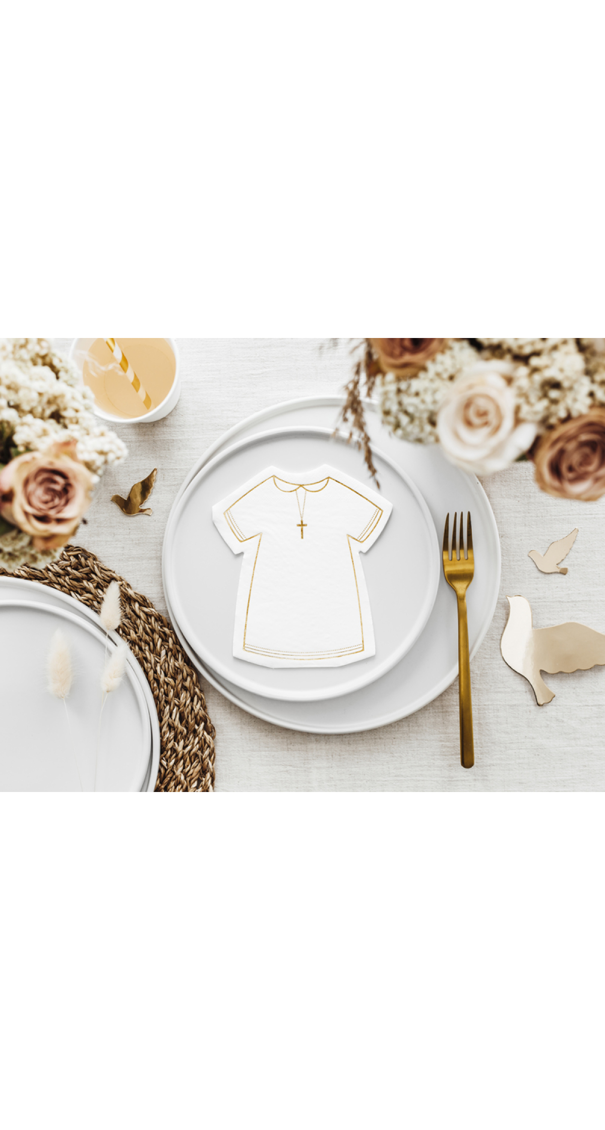 Napkins Communion Alb, 14x16cm (1 pkt / 20 pc.)
