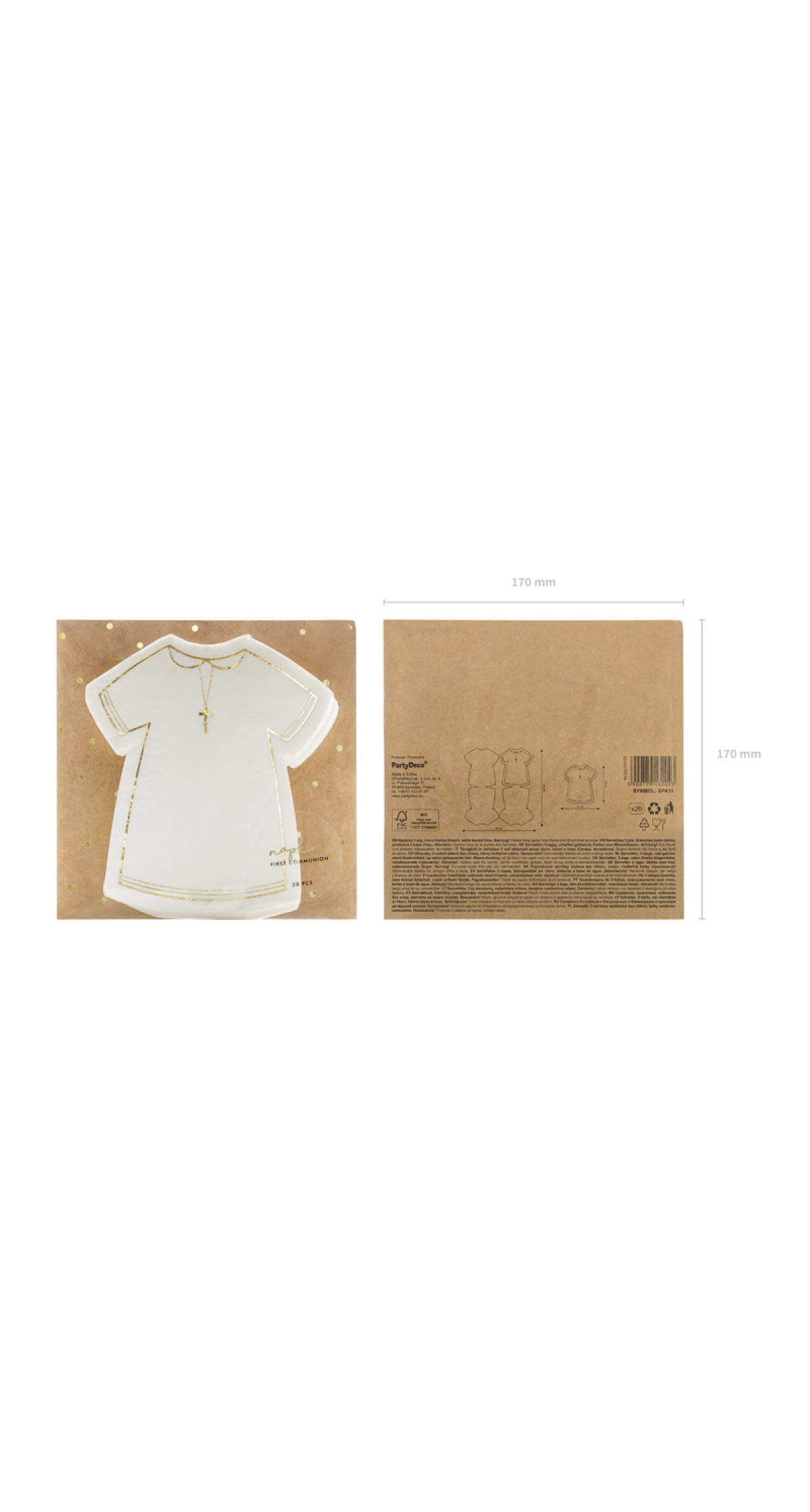Napkins Communion Alb, 14x16cm (1 pkt / 20 pc.)