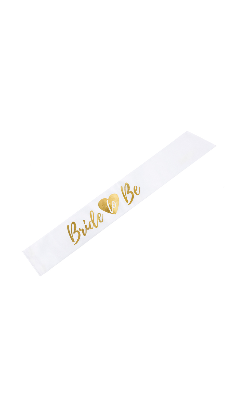 Sash Bride To Be, White, 75cm