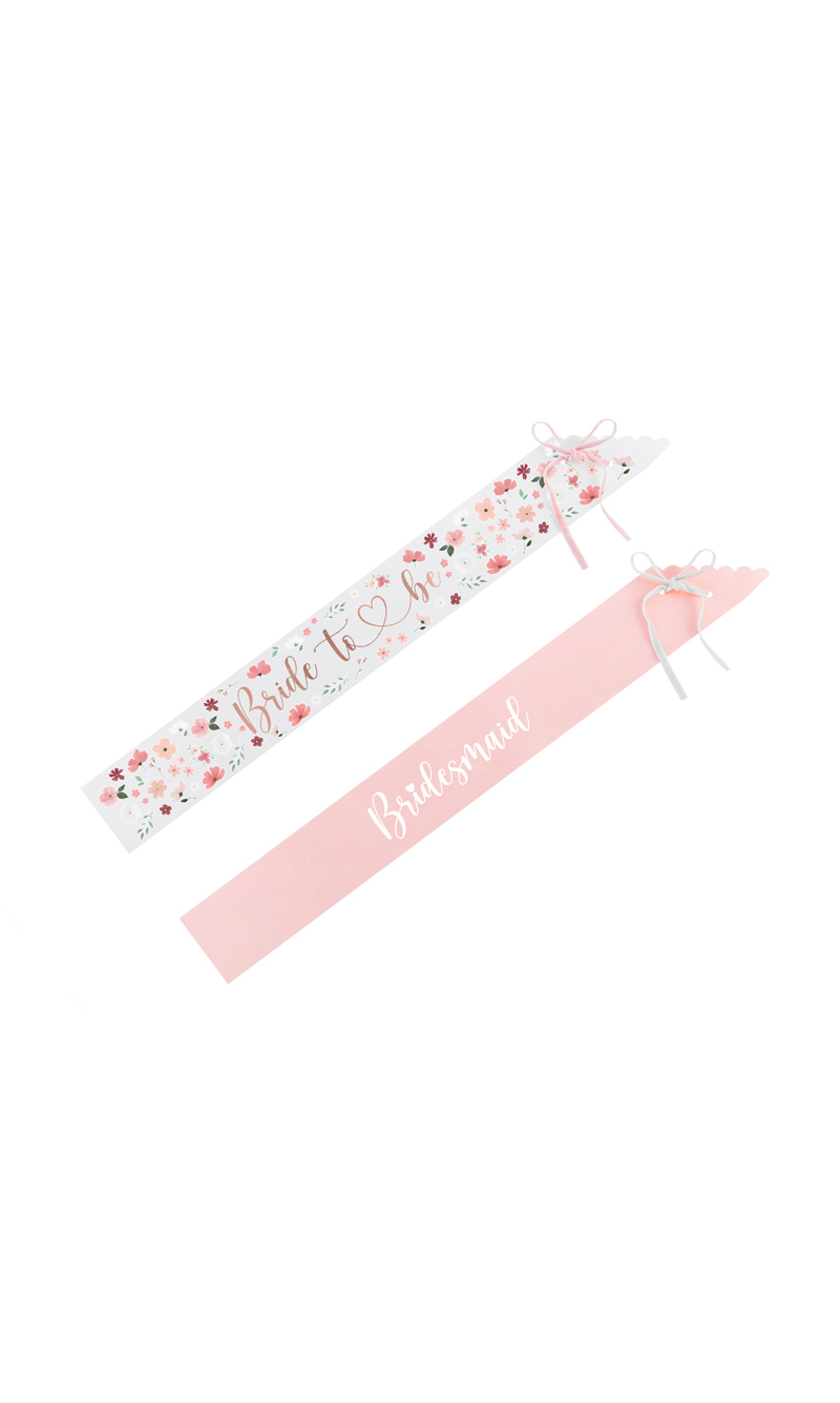 Sashes Bride To Be & Bridesmaid, 76cm (1pkt / 6pc)