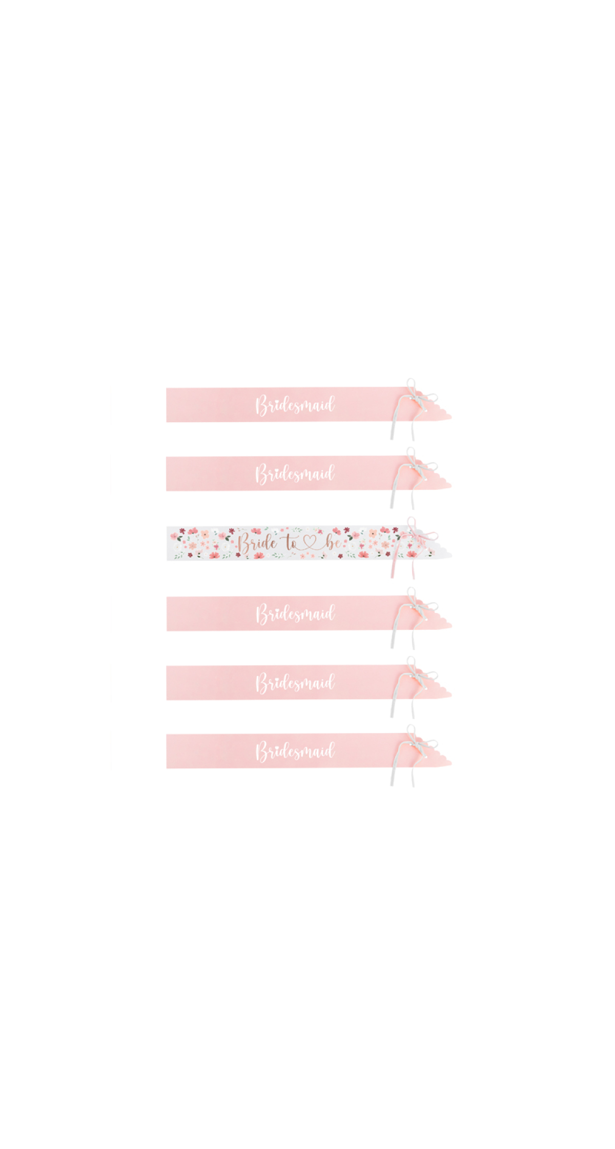 Sashes Bride To Be & Bridesmaid, 76cm (1pkt / 6pc)