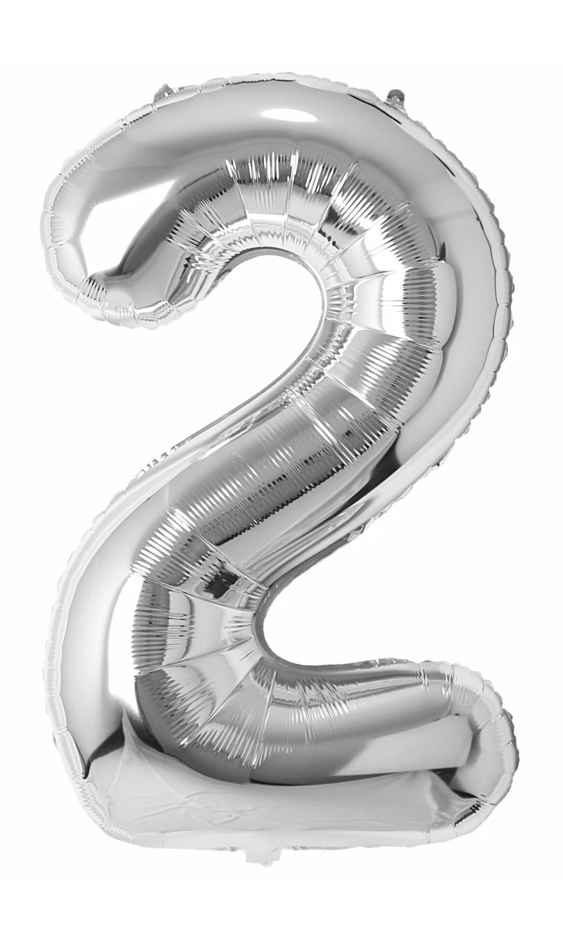34 Inch Foil Balloon Number 2 - Silver