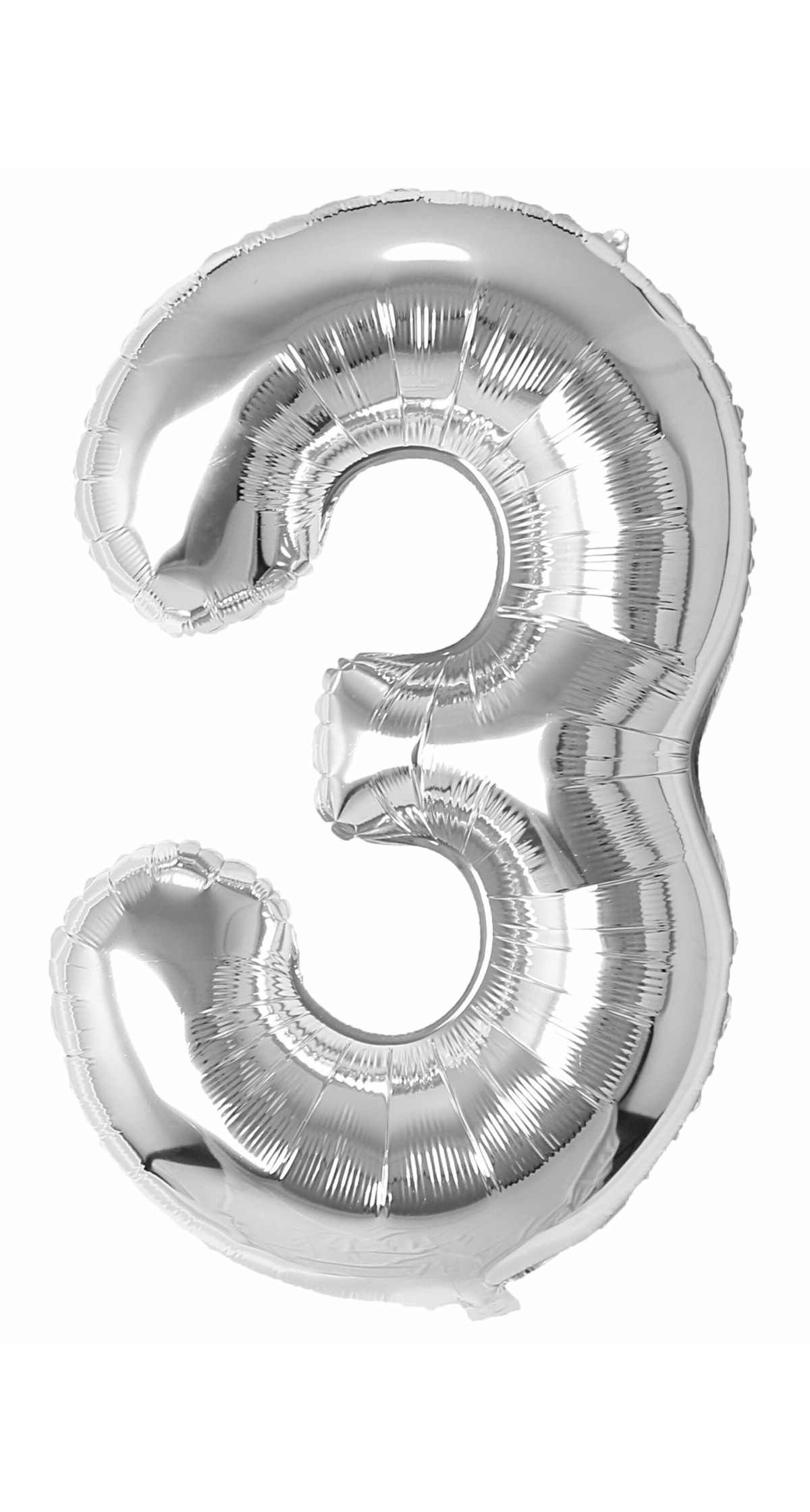 34 Inch Foil Balloon Number 3 - Silver