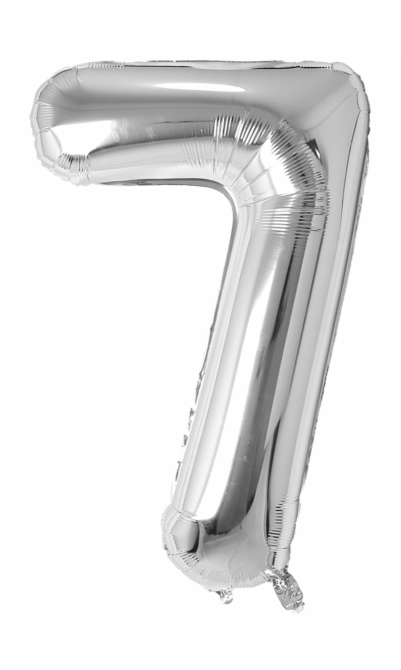 34 Inch Foil Balloon Number 7 - Silver