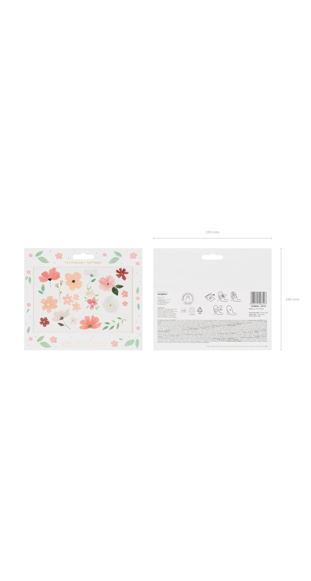 Temporary Tattoos I'm In Love, Mix (1pkt / 18pc)