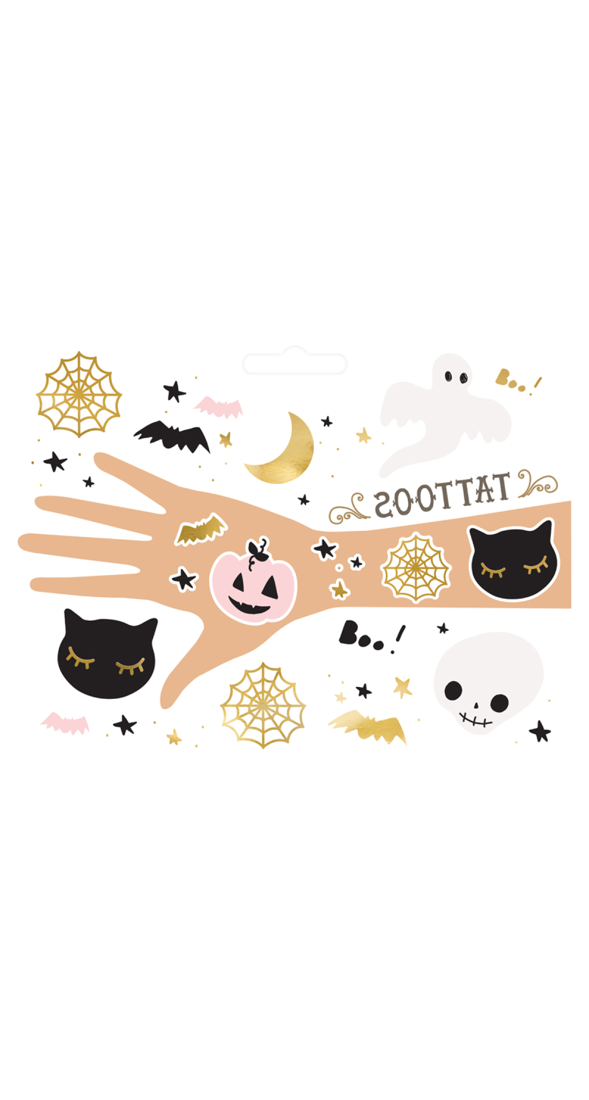 Temporary Tattoos Boo!, (1pkt / 12pc)