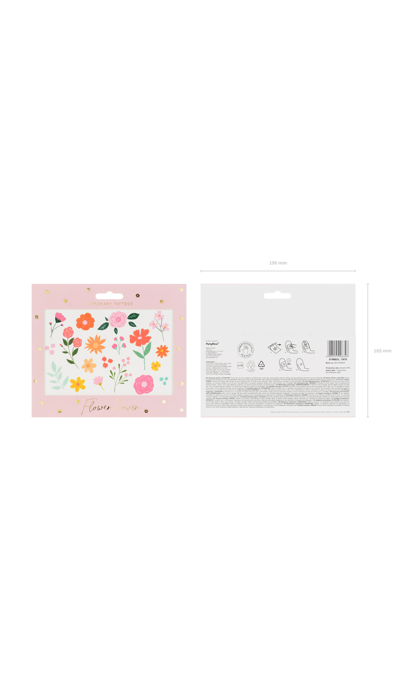 Temporary Tattoos Flowers, Mix (1pkt / 19pc)