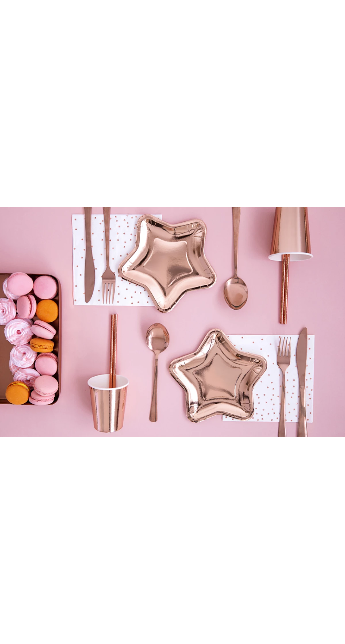 Paper Plates Star, Rose Gold, 18cm (1 pkt / 6 pc.)