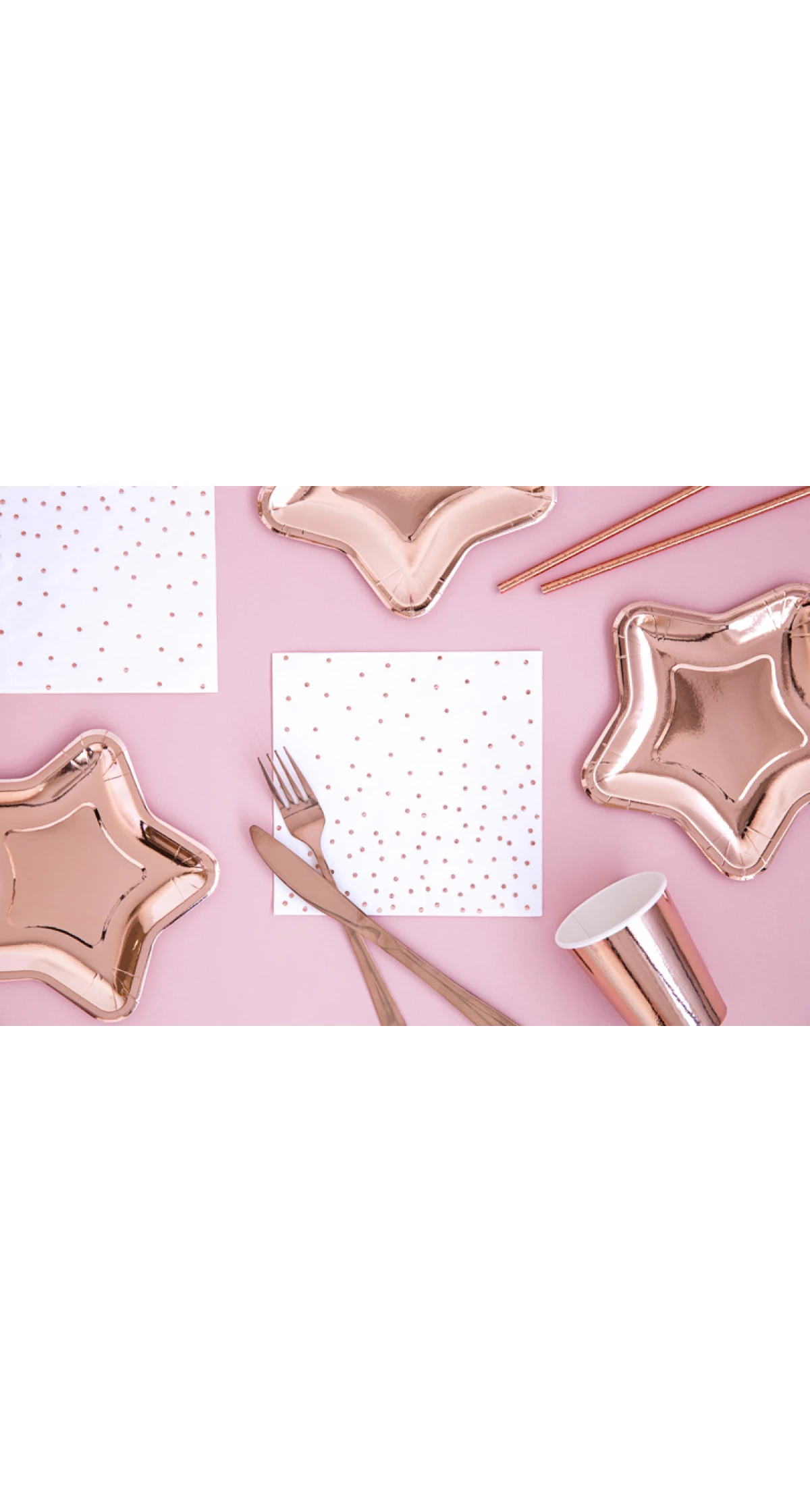 Paper Plates Star, Rose Gold, 18cm (1 pkt / 6 pc.)