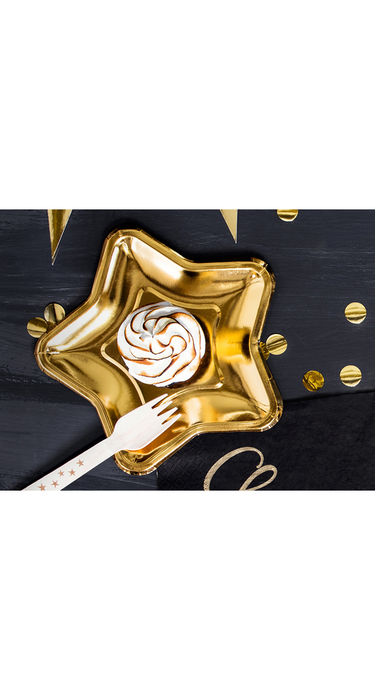 Paper Plates Star, Gold, 18cm (1 pkt / 6 pc.)