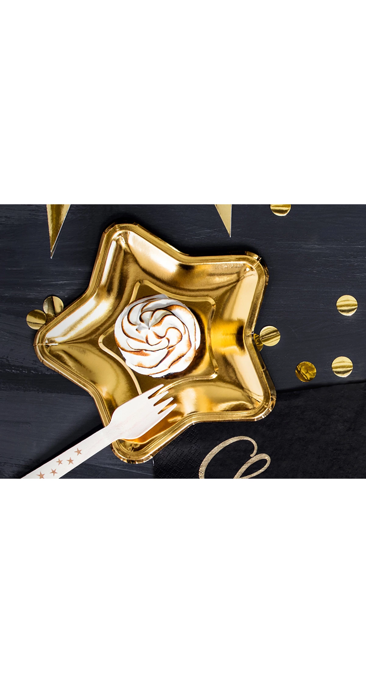 Paper Plates Star, Gold, 18cm (1 pkt / 6 pc.)