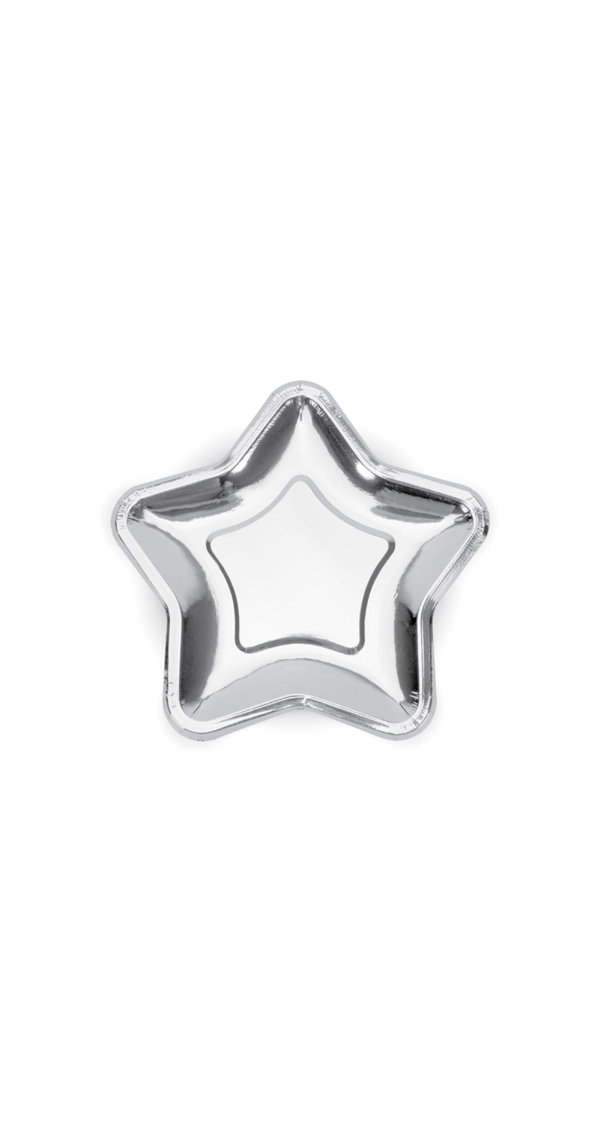 Paper Plates star, Silver, 23cm (1pkt / 6pc)