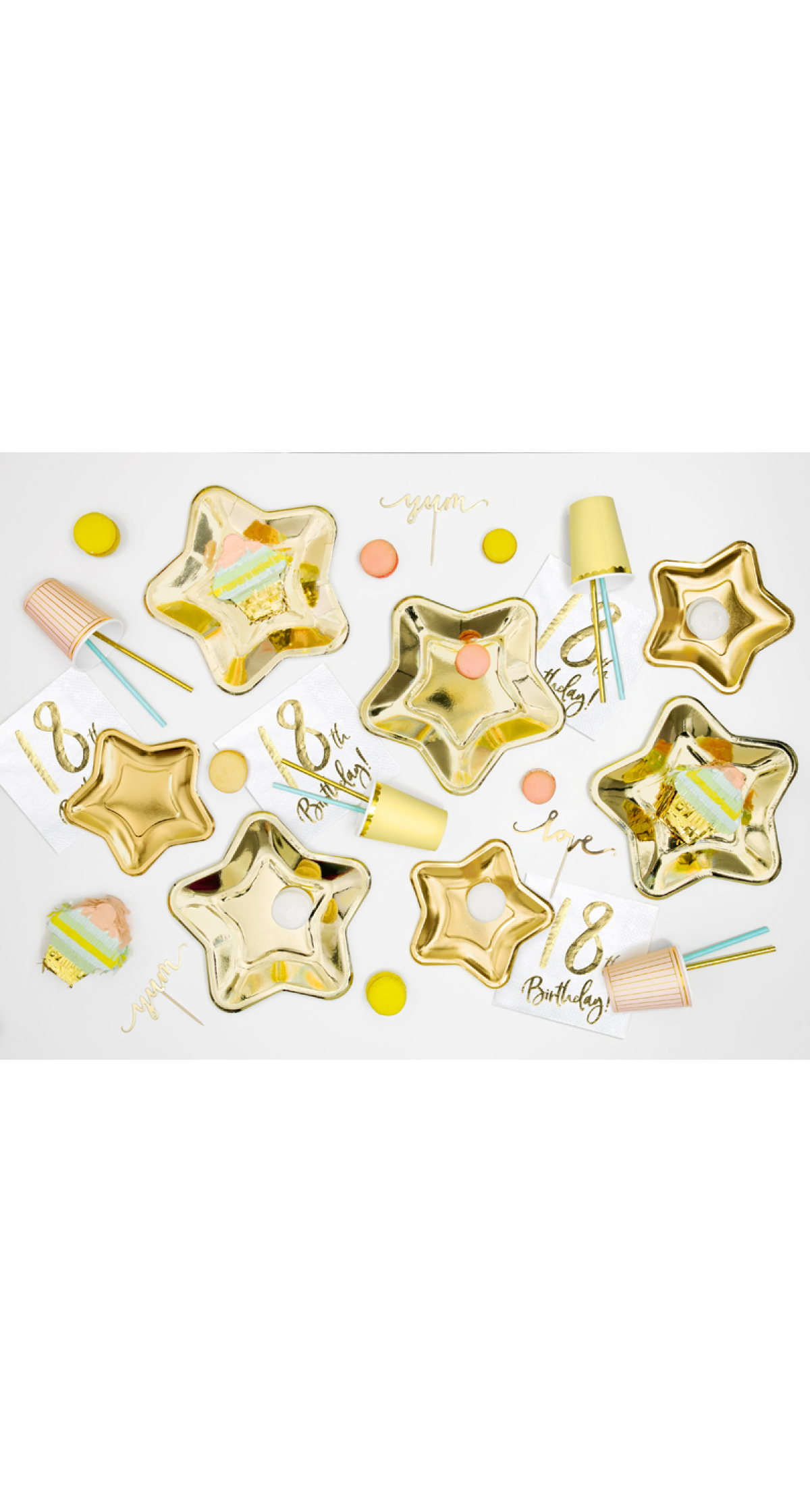Paper Plates Star, Gold, 23cm (1 pkt / 6 pc.)