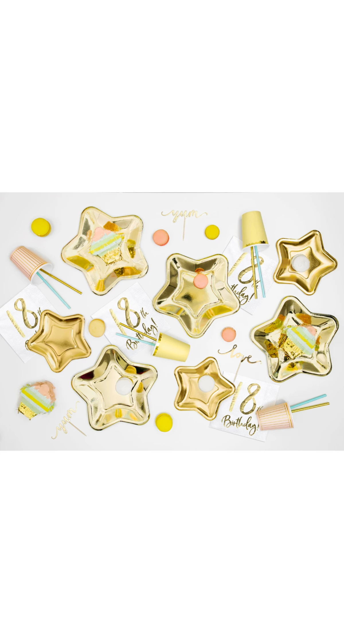 Paper Plates Star, Gold, 23cm (1 pkt / 6 pc.)