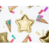 Paper Plates Star, Gold, 23cm (1 pkt / 6 pc.)