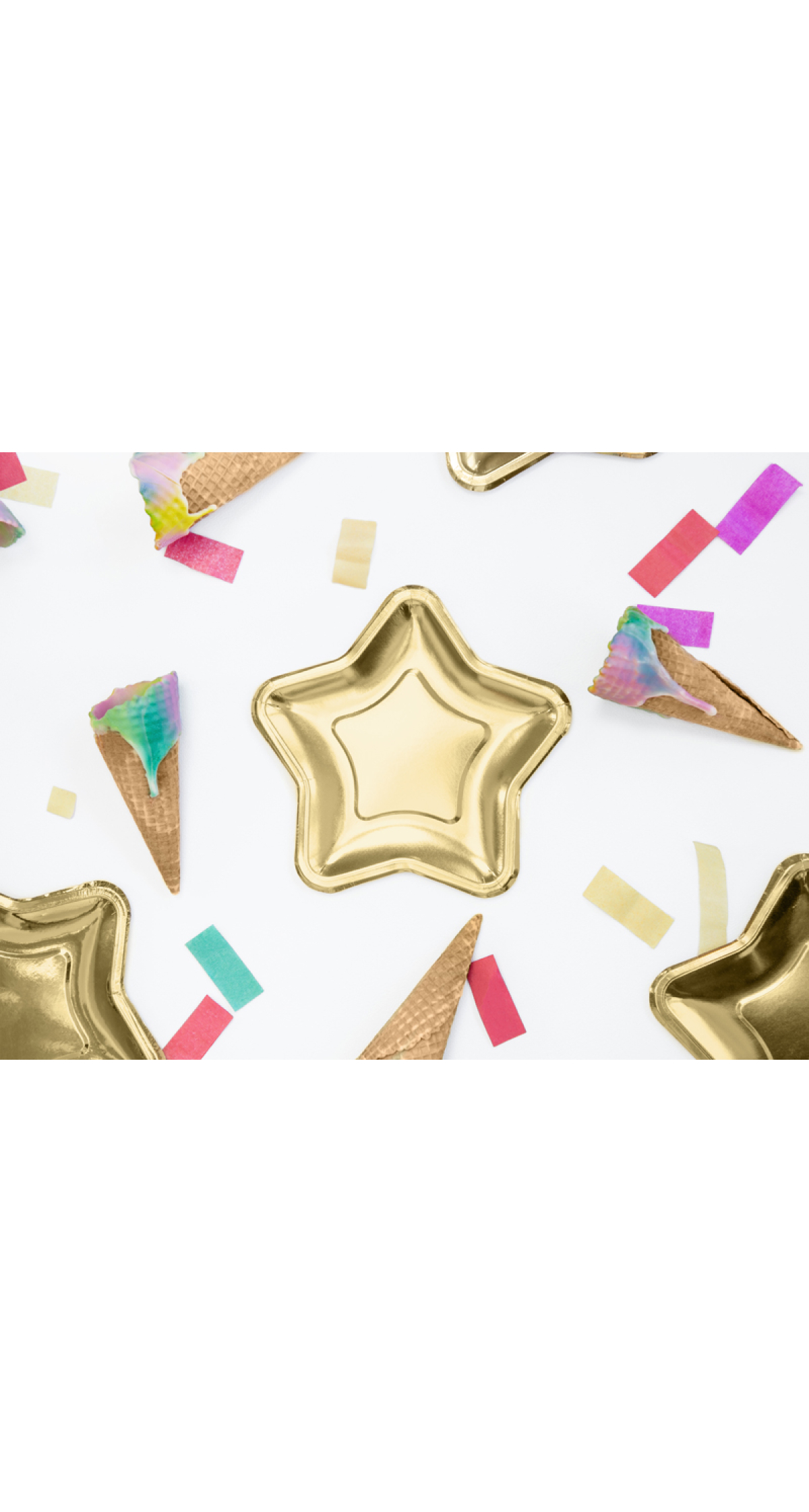 Paper Plates Star, Gold, 23cm (1 pkt / 6 pc.)