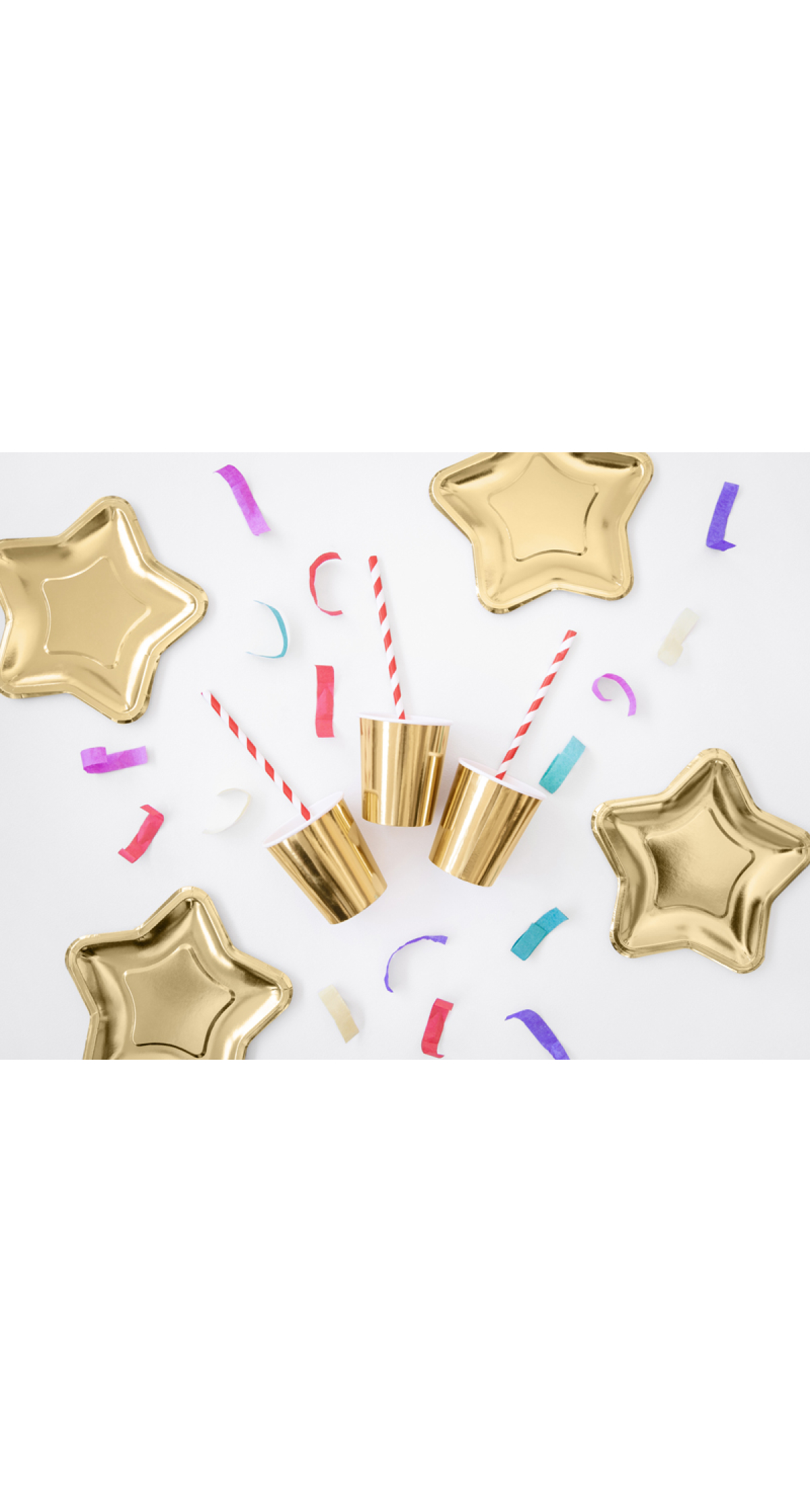Paper Plates Star, Gold, 23cm (1 pkt / 6 pc.)