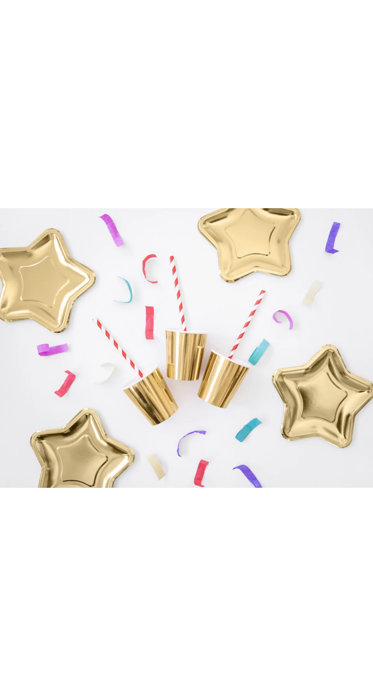 Paper Plates Star, Gold, 23cm (1 pkt / 6 pc.)
