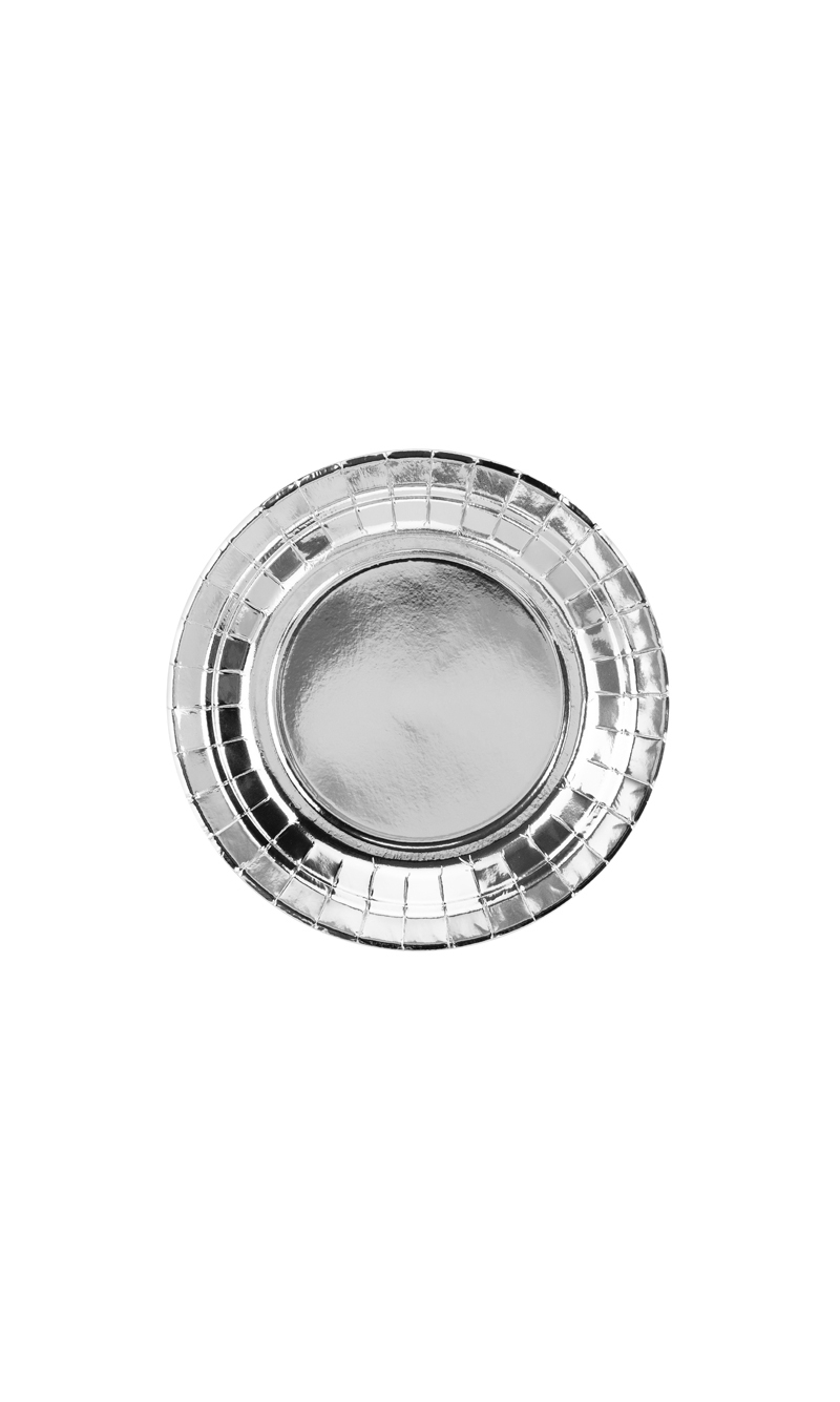 Plates, Silver, 18cm (1pkt / 6pc)