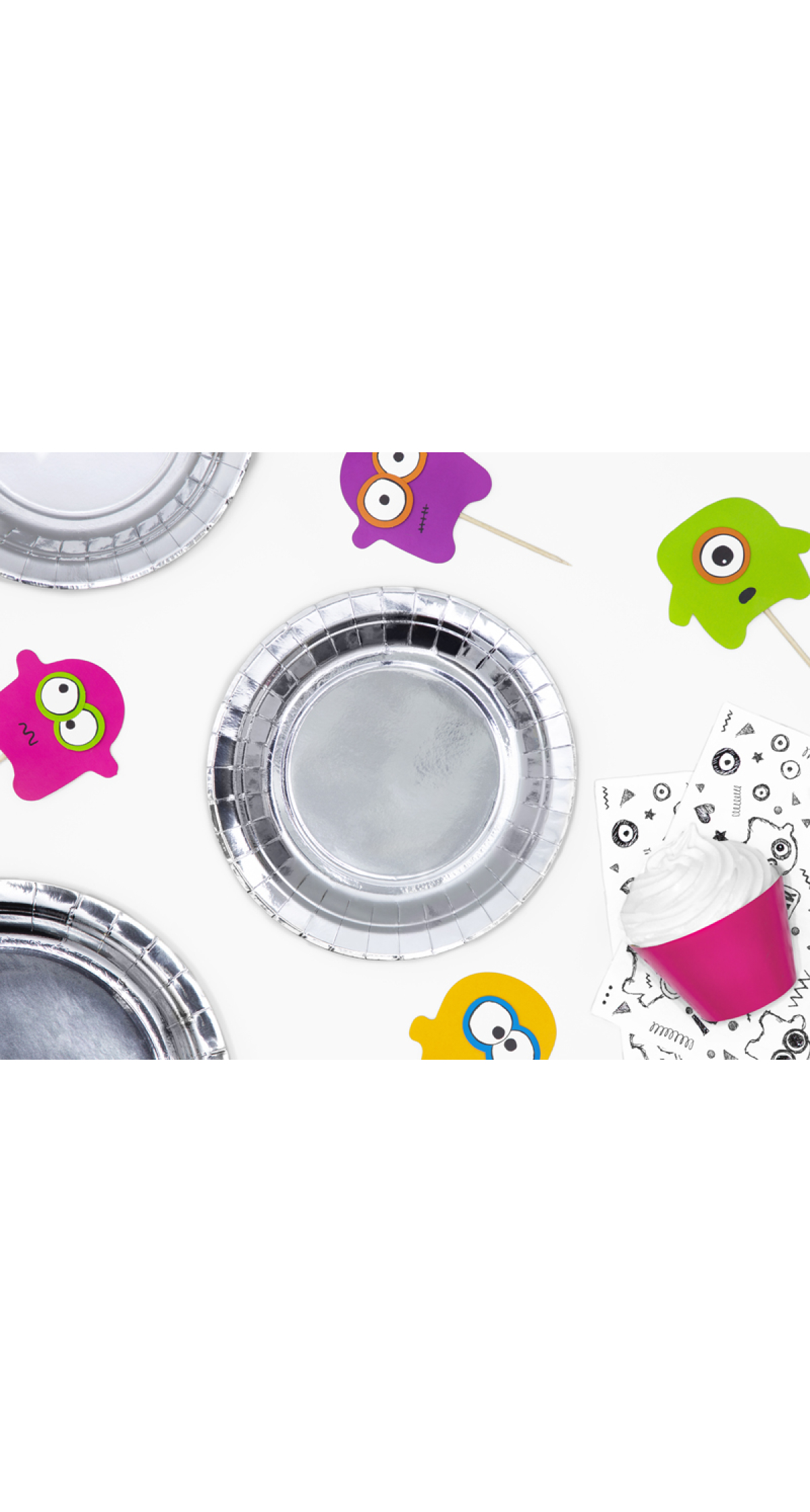 Plates, Silver, 18cm (1pkt / 6pc)