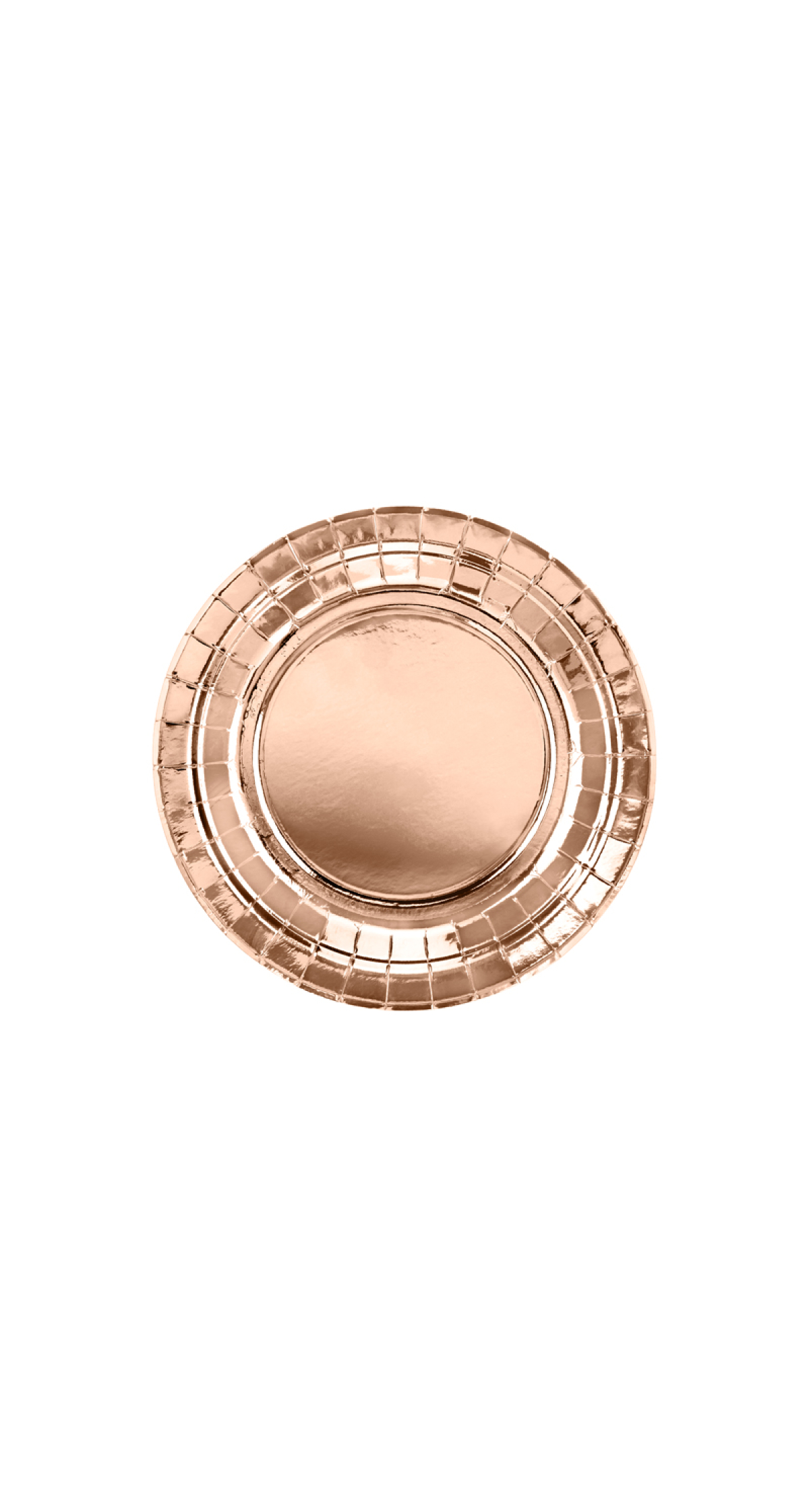 Round Paper Plates, Rose Gold, 18cm (1 pkt / 6 pc.)