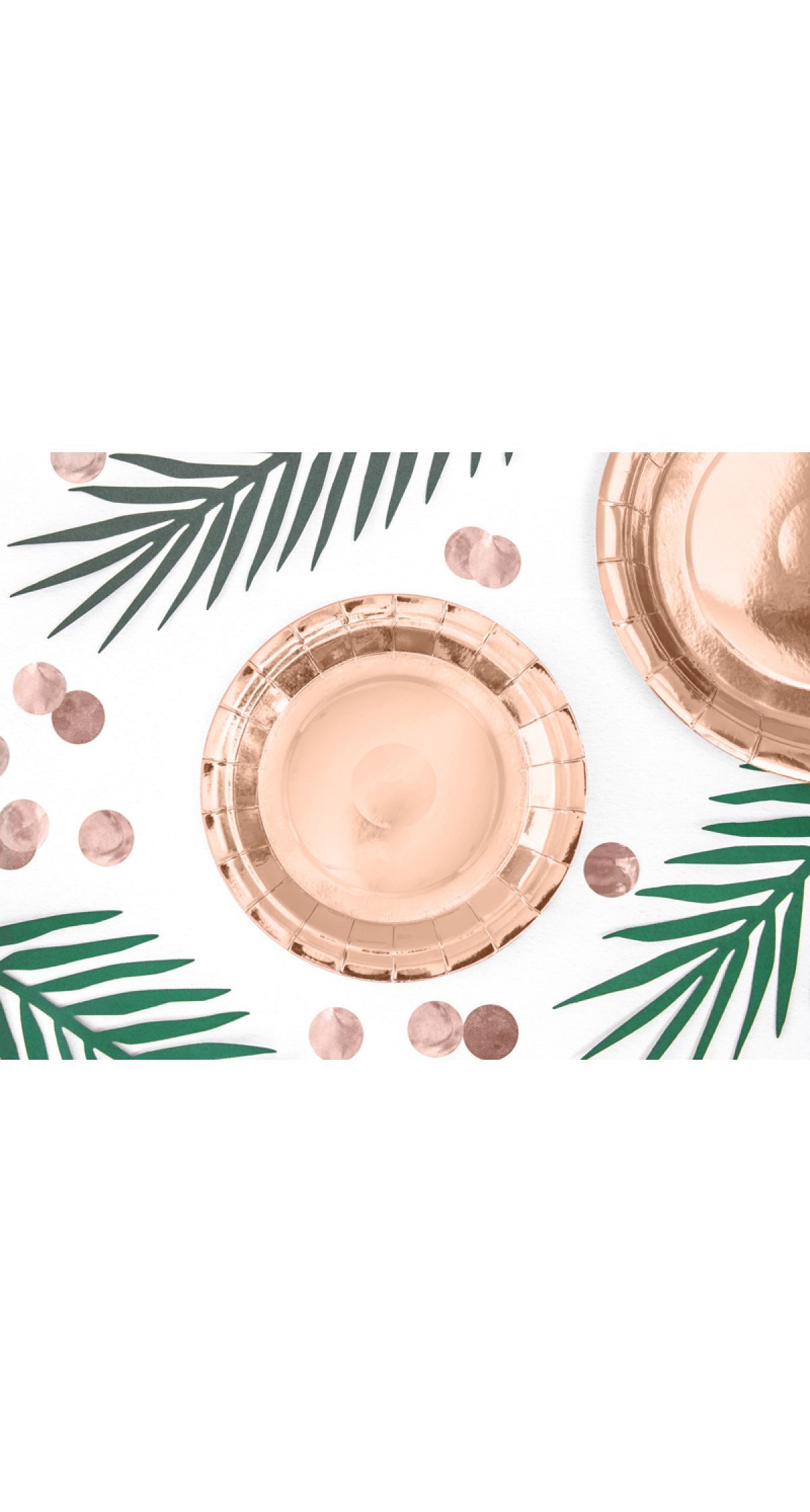 Round Paper Plates, Rose Gold, 18cm (1 pkt / 6 pc.)