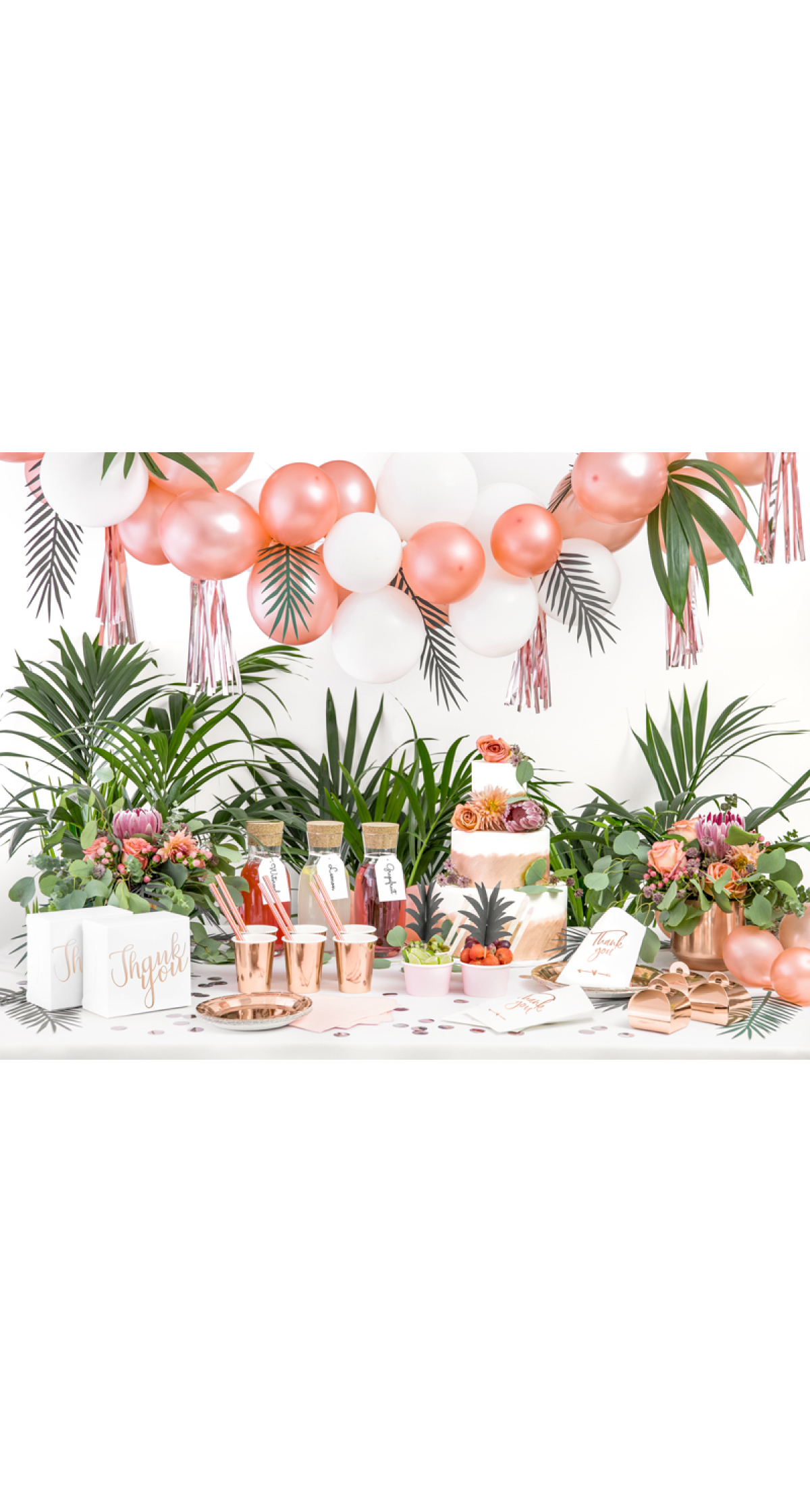 Round Paper Plates, Rose Gold, 18cm (1 pkt / 6 pc.)