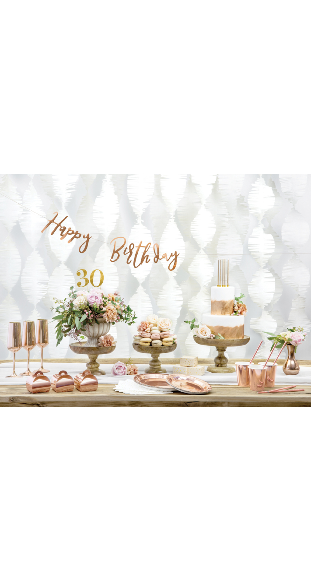 Round Paper Plates, Rose Gold, 18cm (1 pkt / 6 pc.)