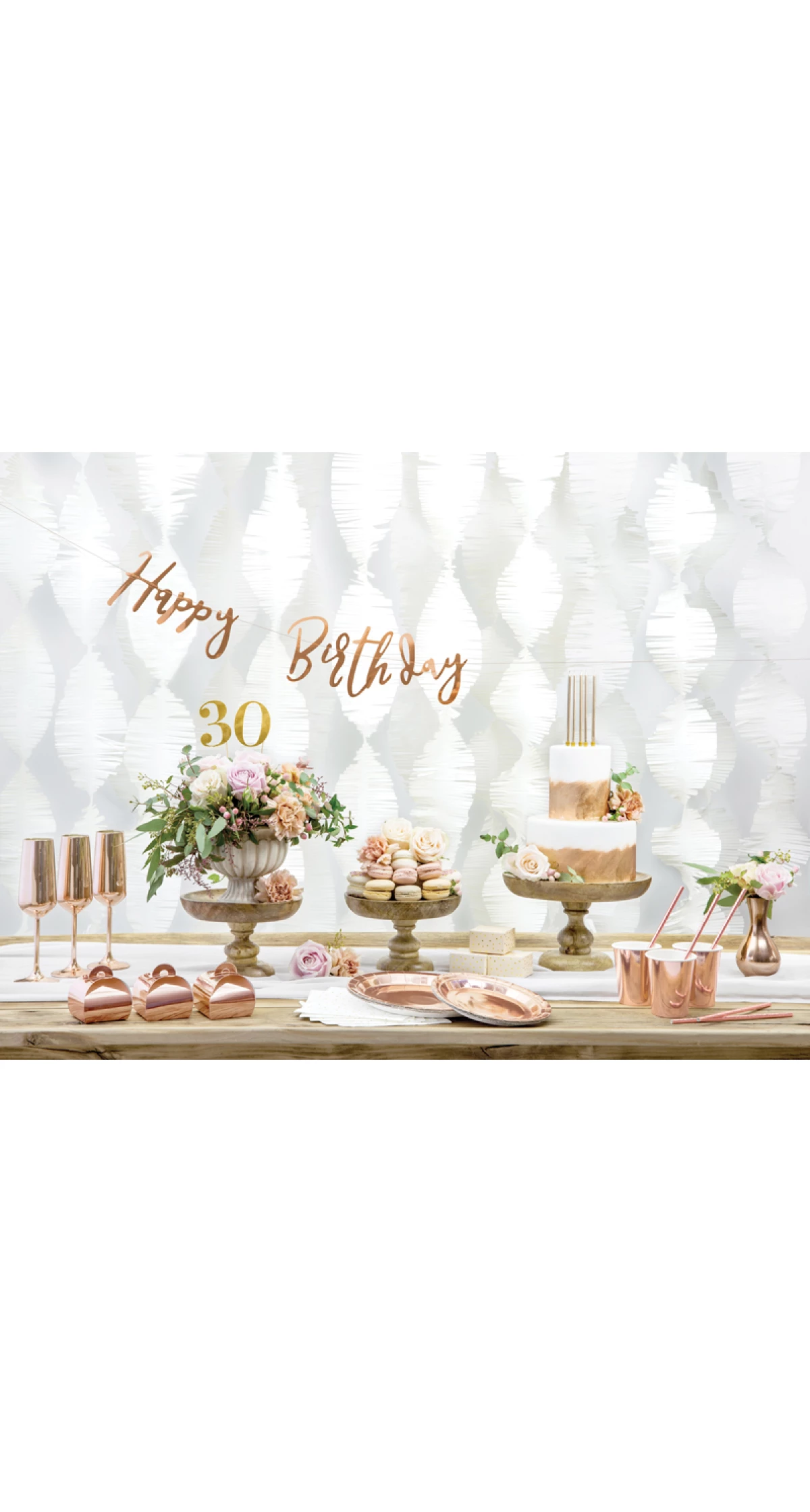 Round Paper Plates, Rose Gold, 18cm (1 pkt / 6 pc.)