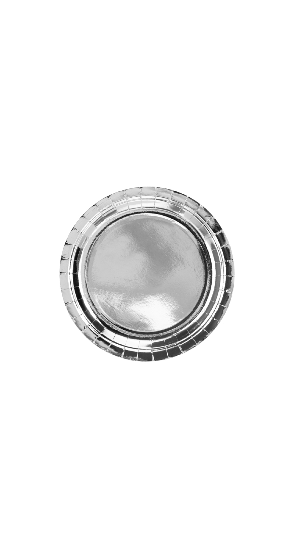 Round Plates, Silver, 23cm (1pkt / 6pc)