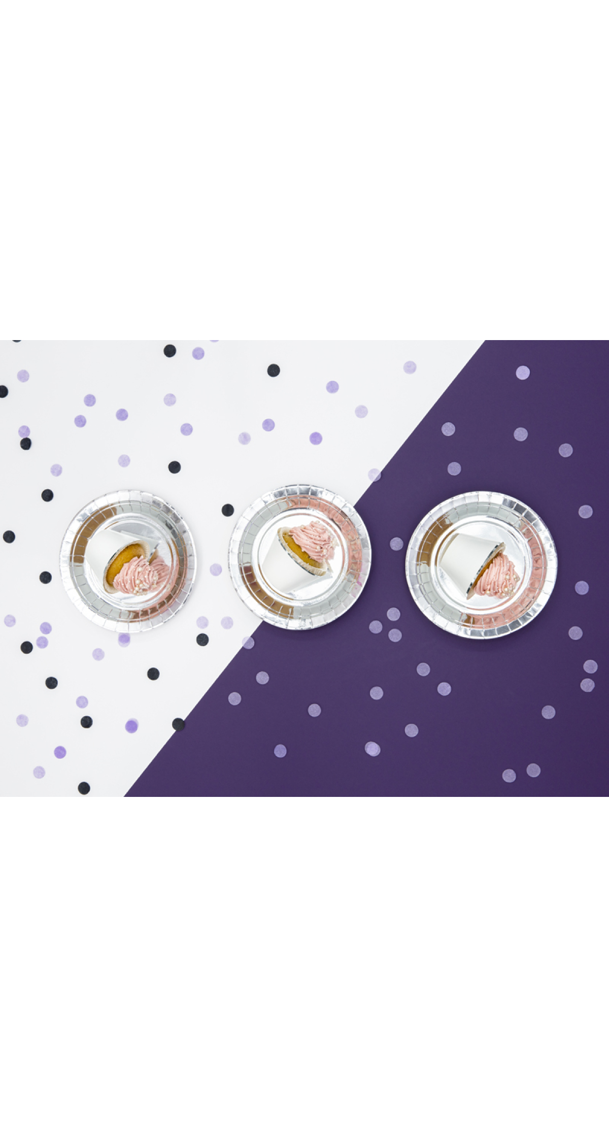 Round Plates, Silver, 23cm (1pkt / 6pc)