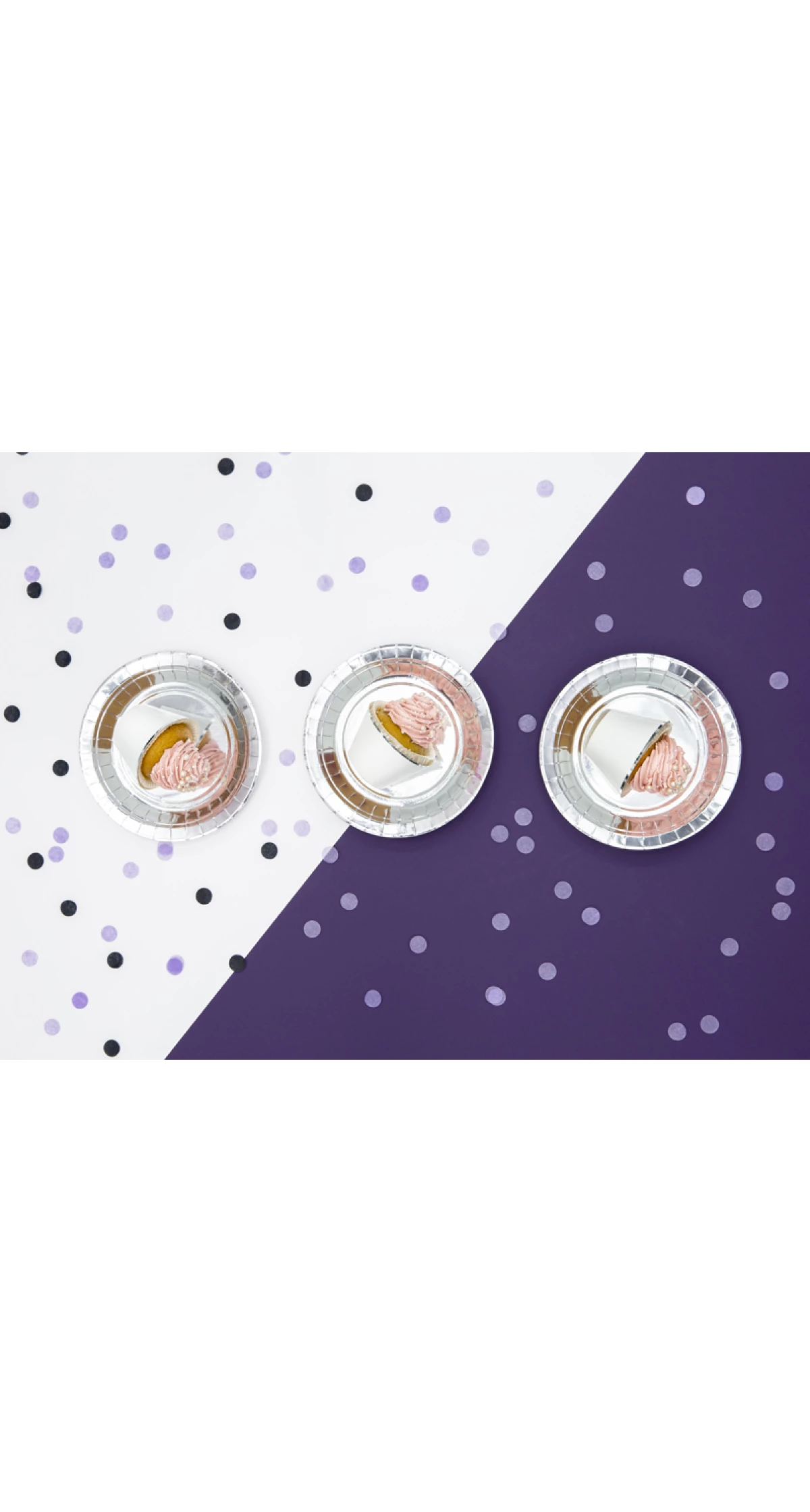Round Plates, Silver, 23cm (1pkt / 6pc)