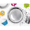 Round Plates, Silver, 23cm (1pkt / 6pc)