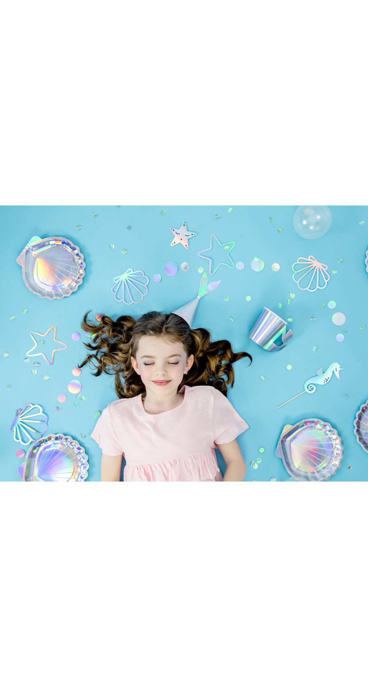 Plates Mermaid - Seashell, Iridescent, 18.5cm (1pkt / 6pc)