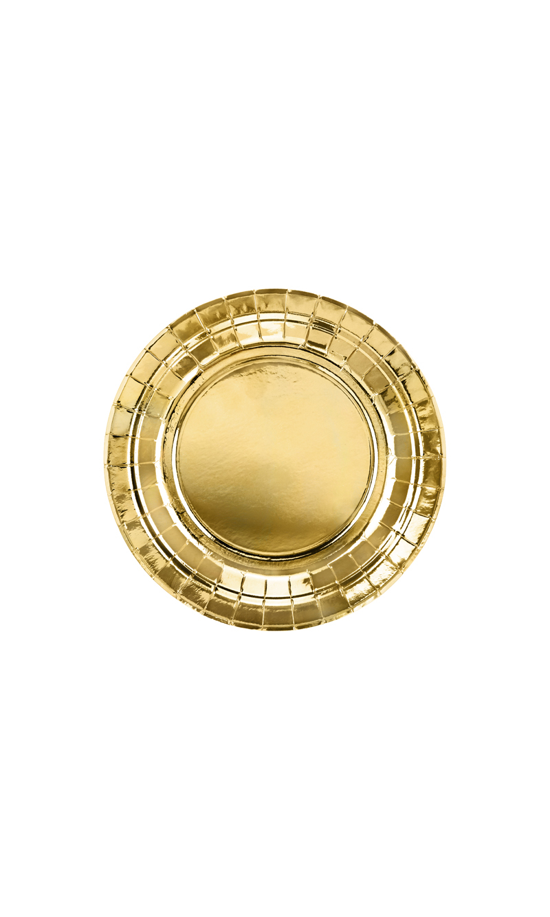 Plates, Gold, 18cm (1pkt / 6pc)