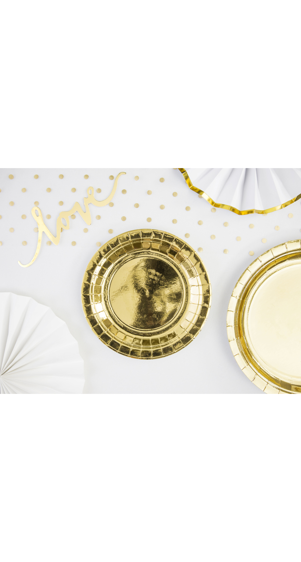 Plates, Gold, 18cm (1pkt / 6pc)