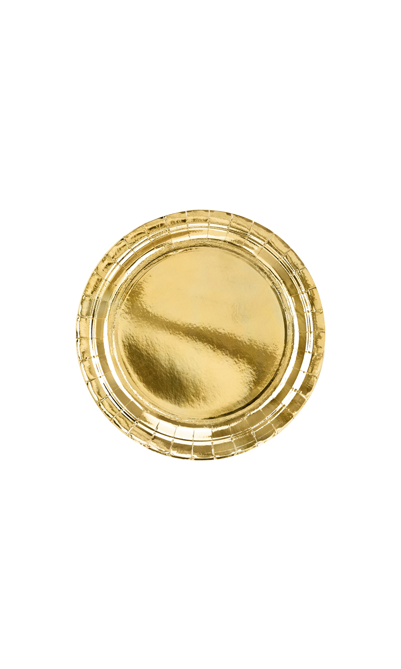 Plates, Gold, 23cm (1pkt / 6pc)