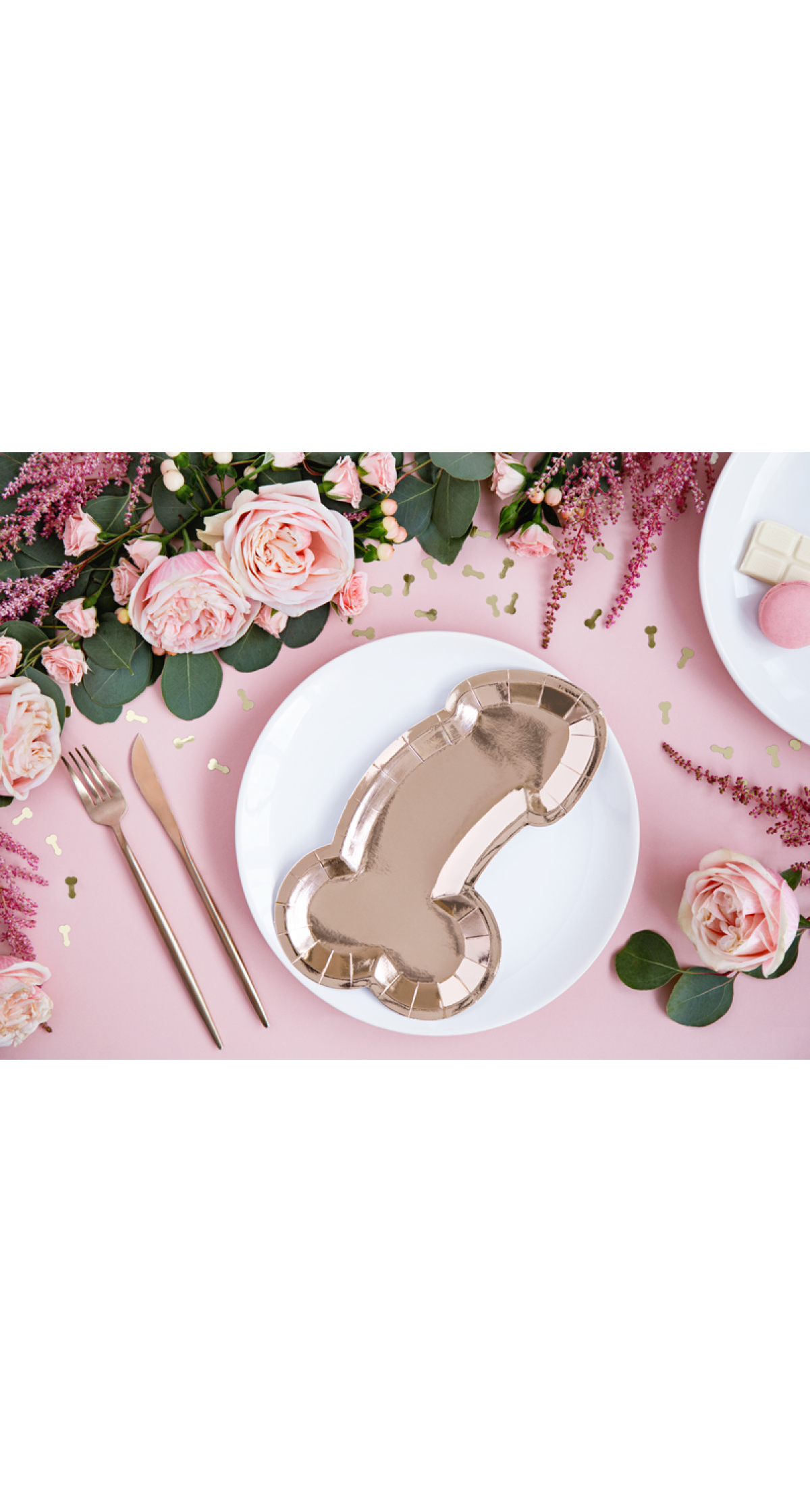 Plates Same Penis Forever, Rose Gold, 26.5x15.5cm (1pkt / 6pc)