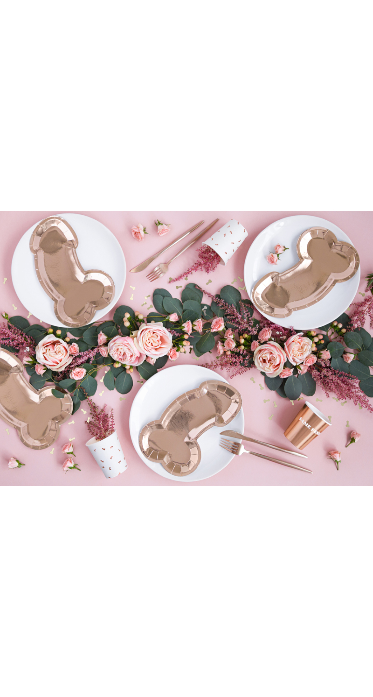 Plates Same Penis Forever, Rose Gold, 26.5x15.5cm (1pkt / 6pc)