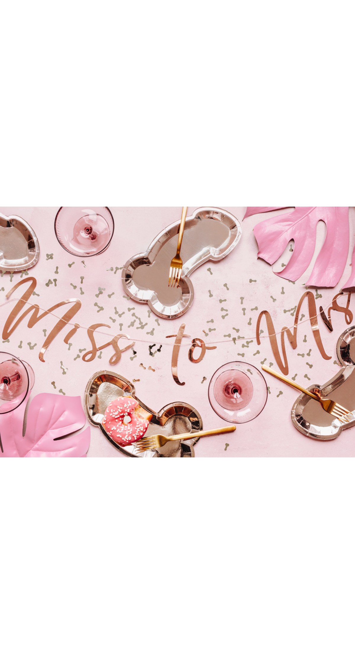 Plates Same Penis Forever, Rose Gold, 26.5x15.5cm (1pkt / 6pc)
