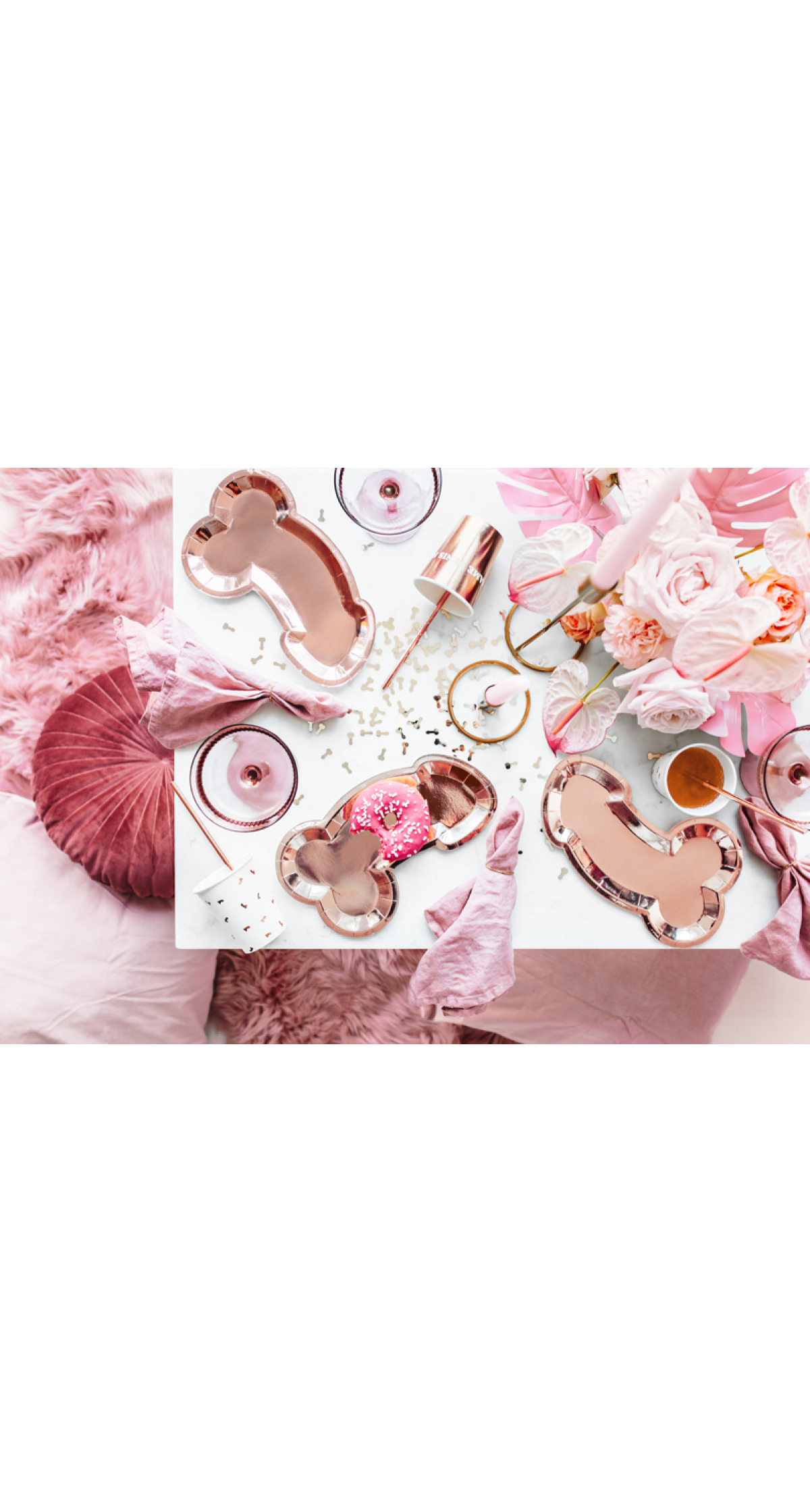 Plates Same Penis Forever, Rose Gold, 26.5x15.5cm (1pkt / 6pc)