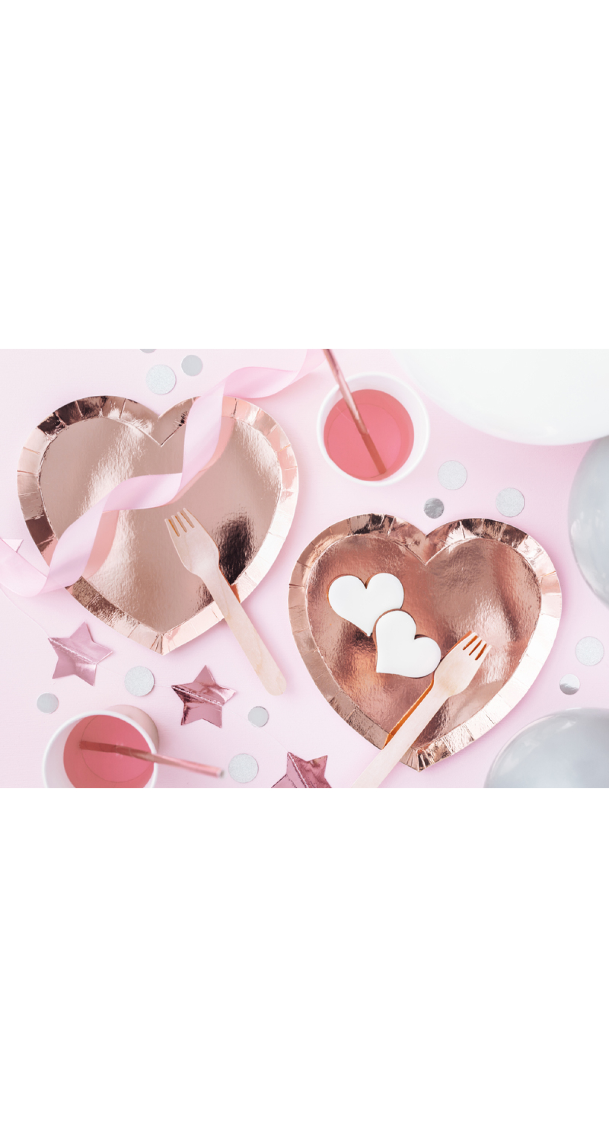 Plates Heart, Rose Gold, 21x19cm (1 pkt / 6 pc.)