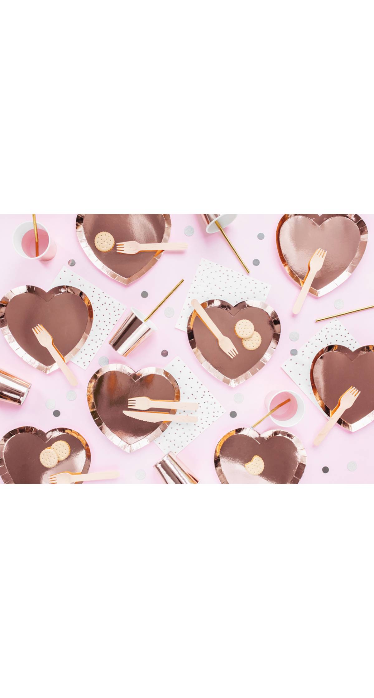 Plates Heart, Rose Gold, 21x19cm (1 pkt / 6 pc.)