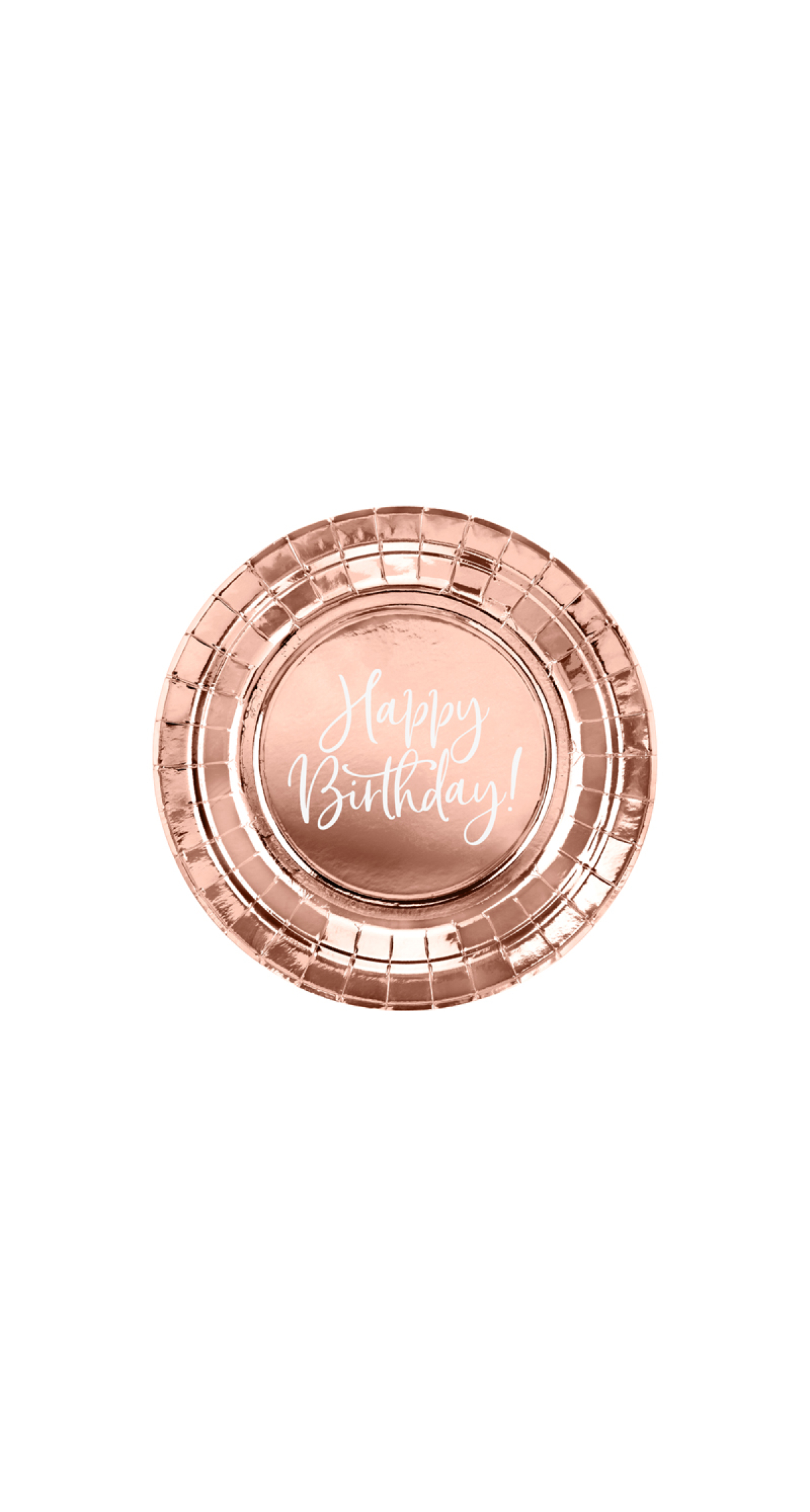 Plates Happy Birthday!, Rose Gold, 18cm (1 pkt / 6 pc.)