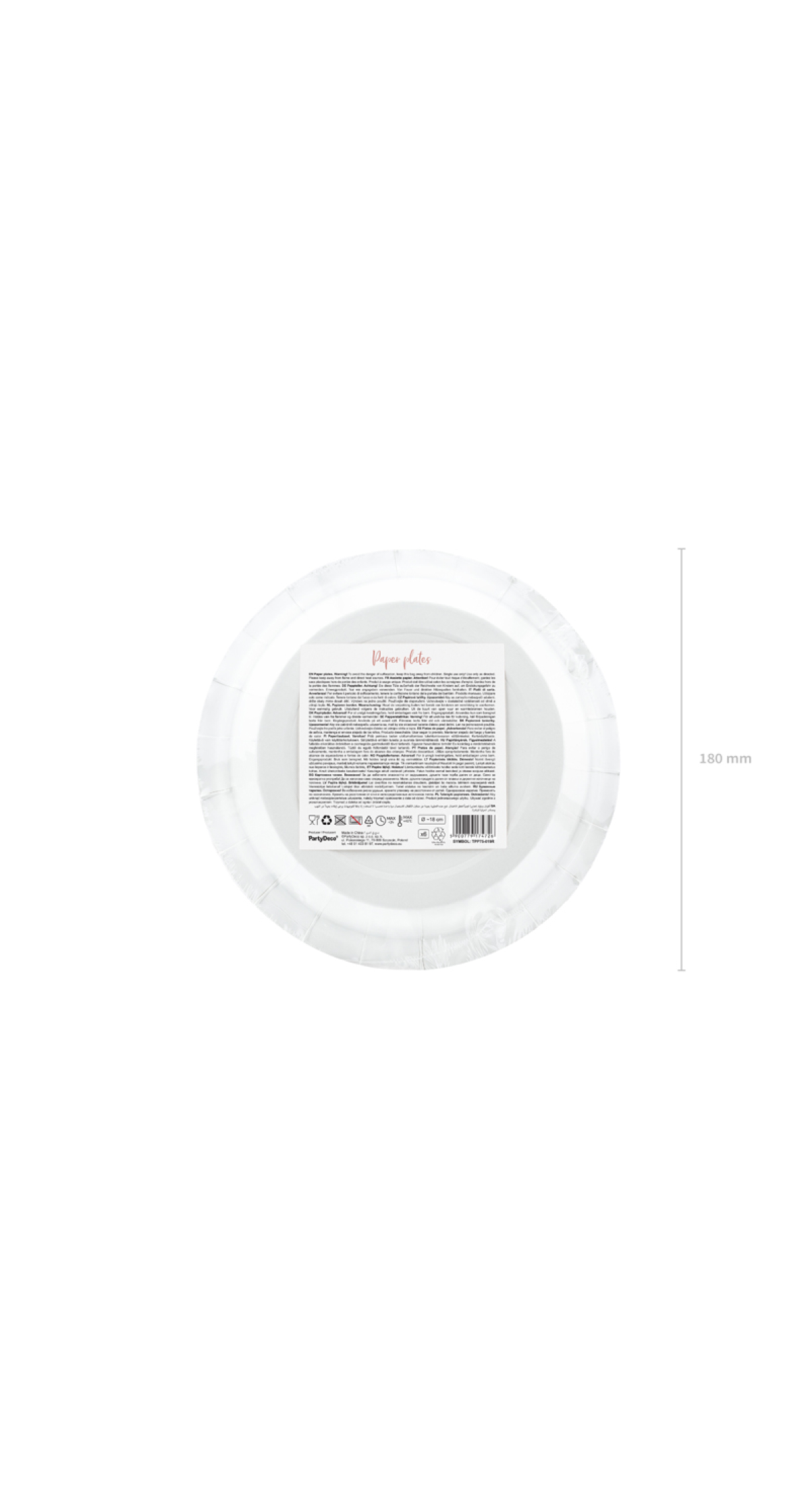Plates Happy Birthday!, Rose Gold, 18cm (1 pkt / 6 pc.)