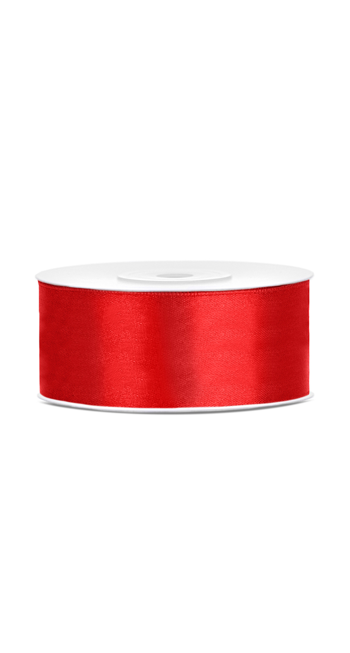 Satin Ribbon, Red, 25mm (Sold Per Metre)