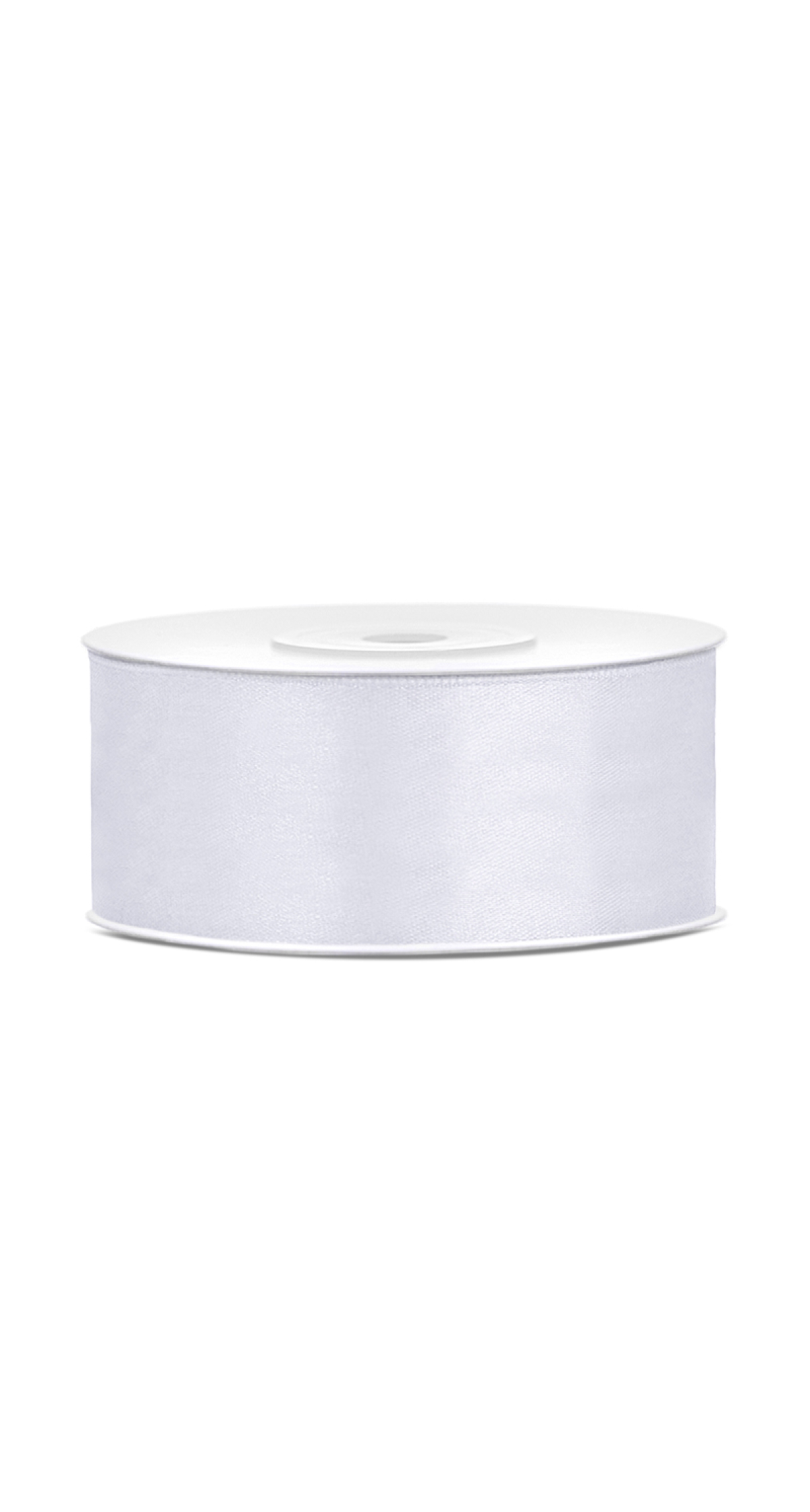 Satin Ribbon, White, 25mm (Sold Per Metre)