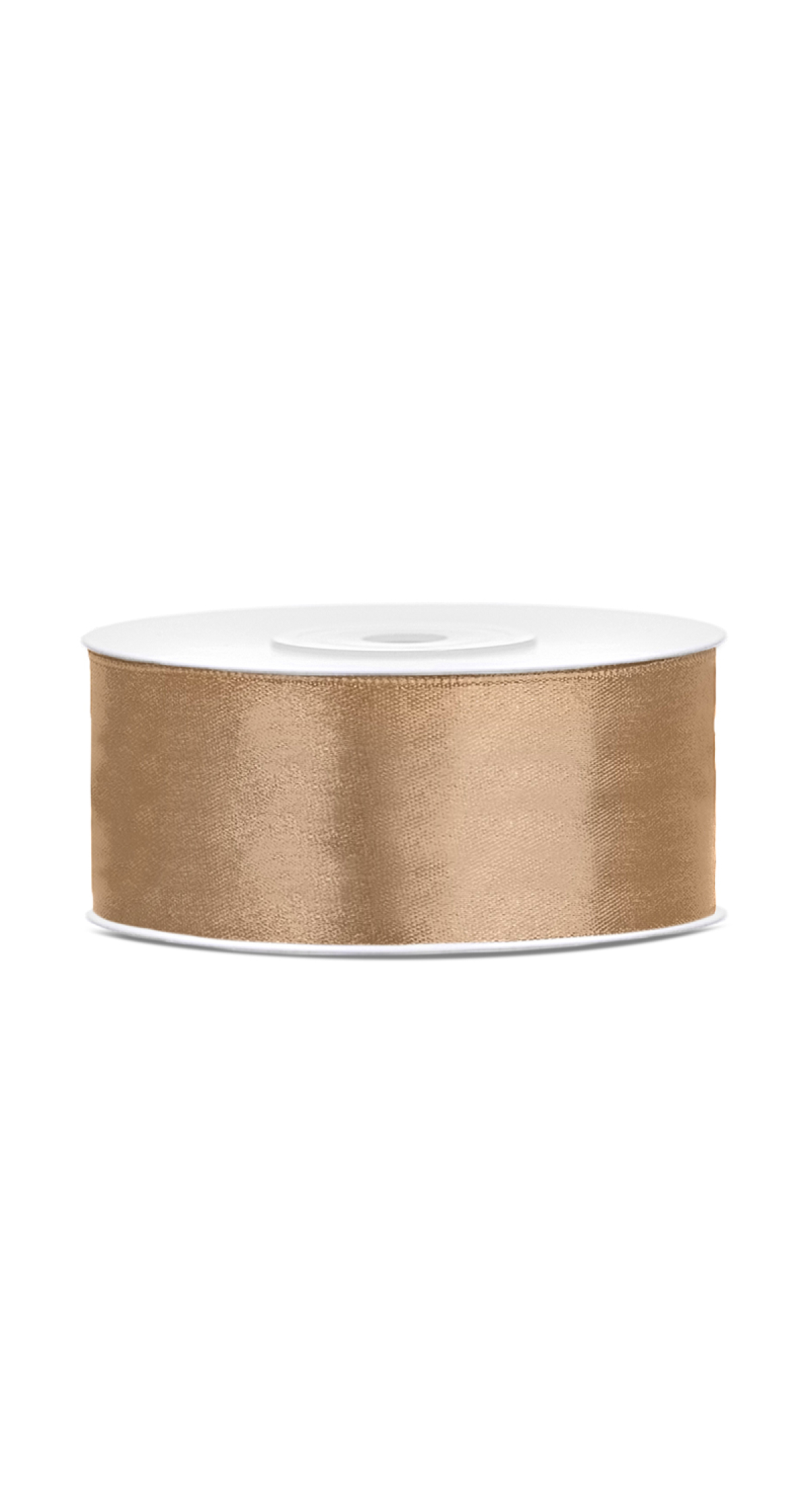 Satin Ribbon, Light Gold, 25mm (Sold Per Metre)
