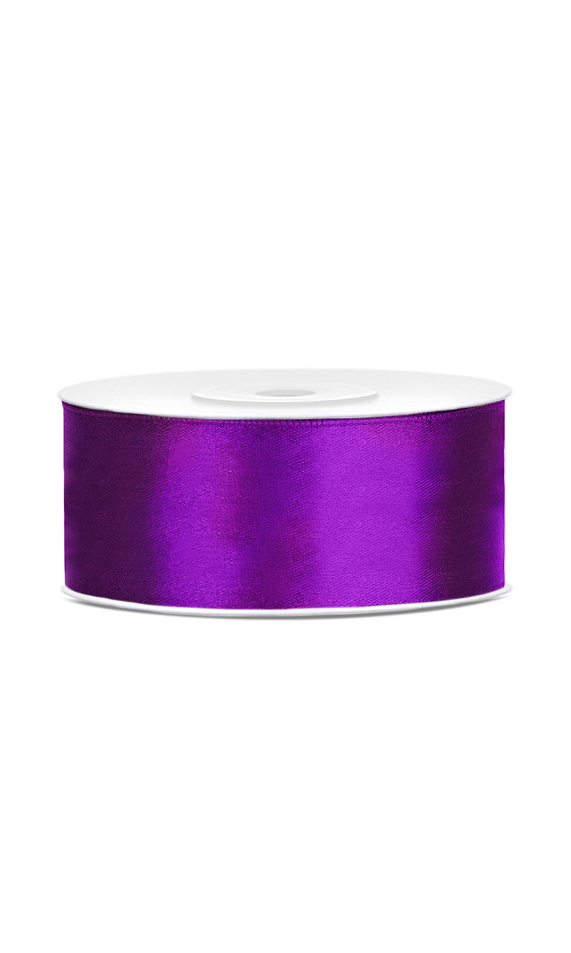 Satin Ribbon, Purple, 25mm (Sold Per Metre)